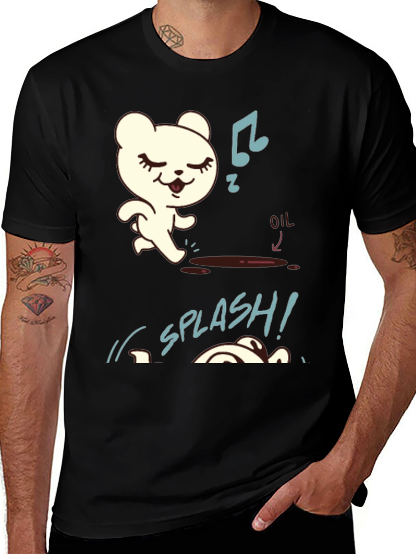 Variant 2 of Bear Oil Spill T-Shirt - Funny Cartoon Tee