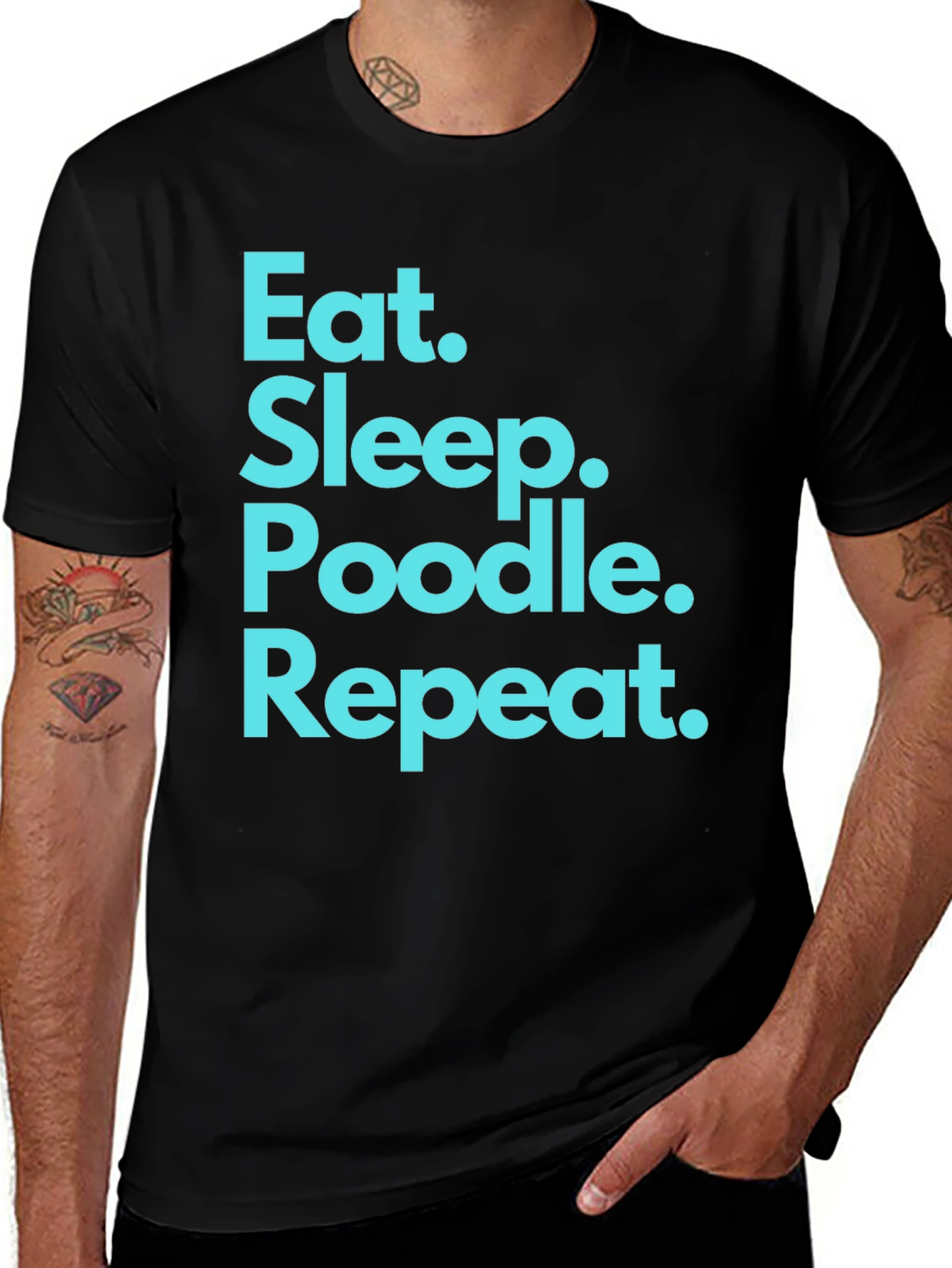 Eat Sleep Poodle Repeat Black T-Shirt