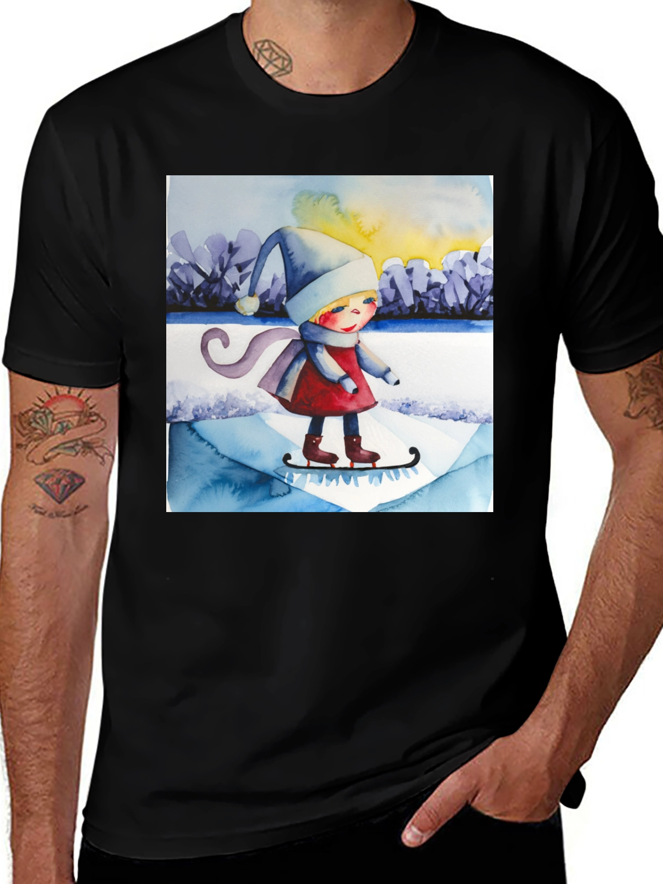 Variant 7 of Winter Ice Skating Graphic Tee