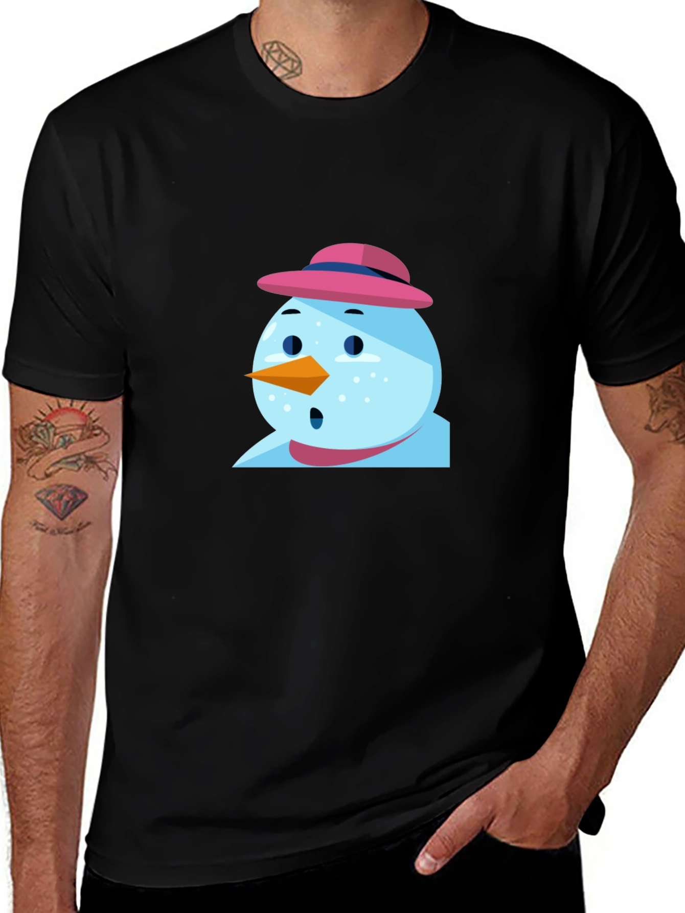 Variant 28 of Snowman Graphic Tee - Holiday Cartoon Style