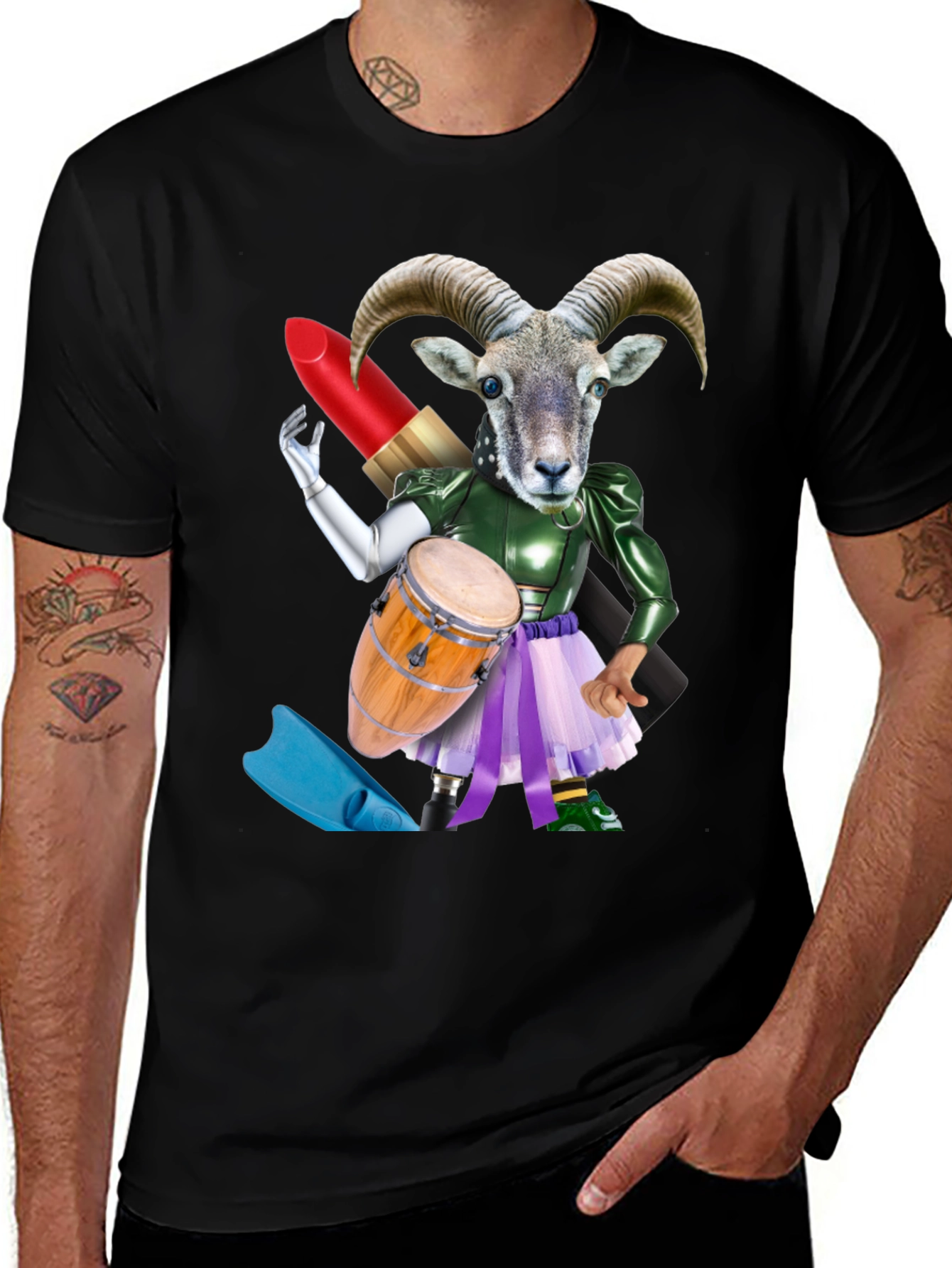 Variant 27 of Novelty Graphic T-Shirt: Animal Musicians