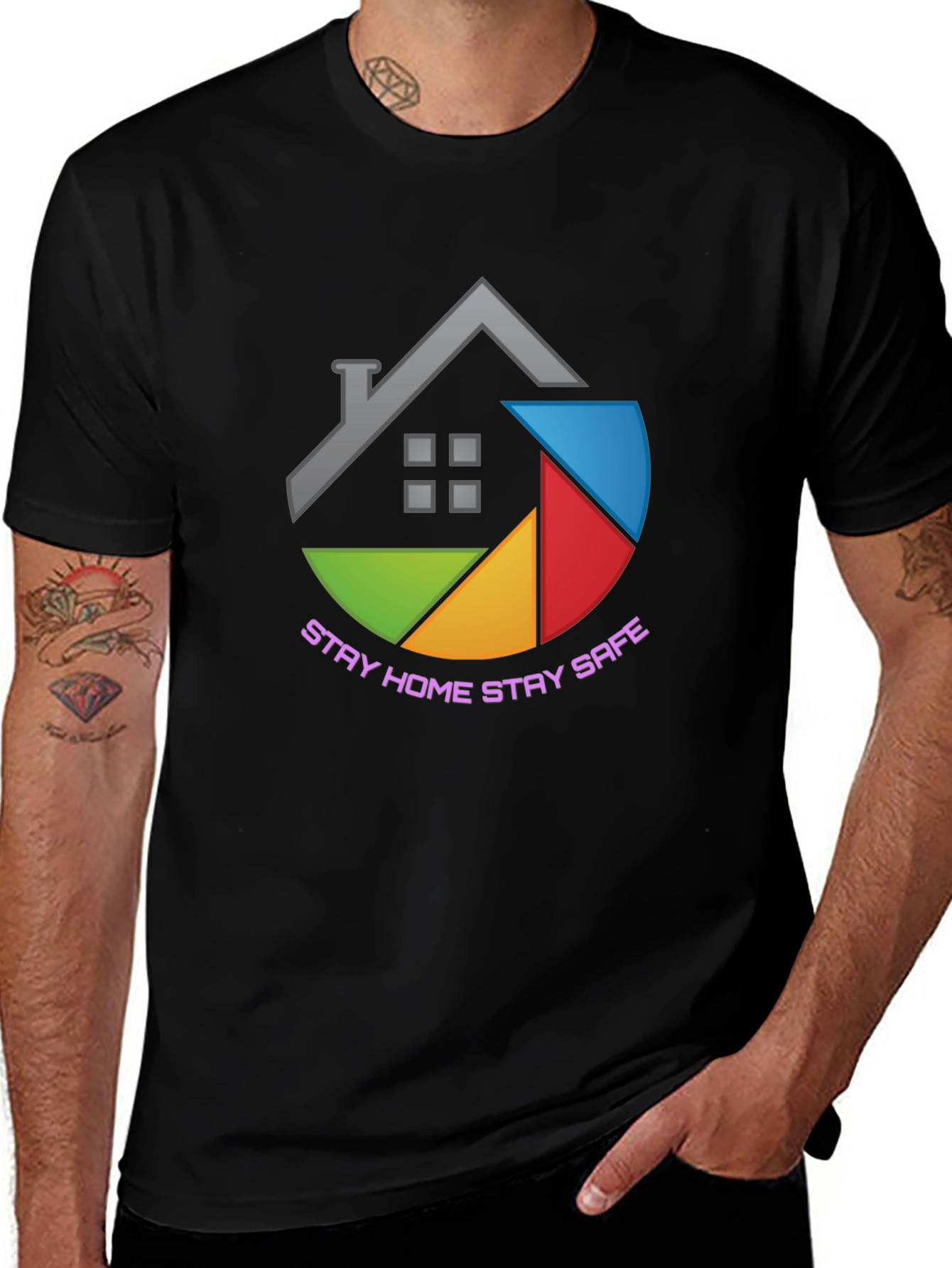 Stay Home Stay Safe Graphic T-Shirt