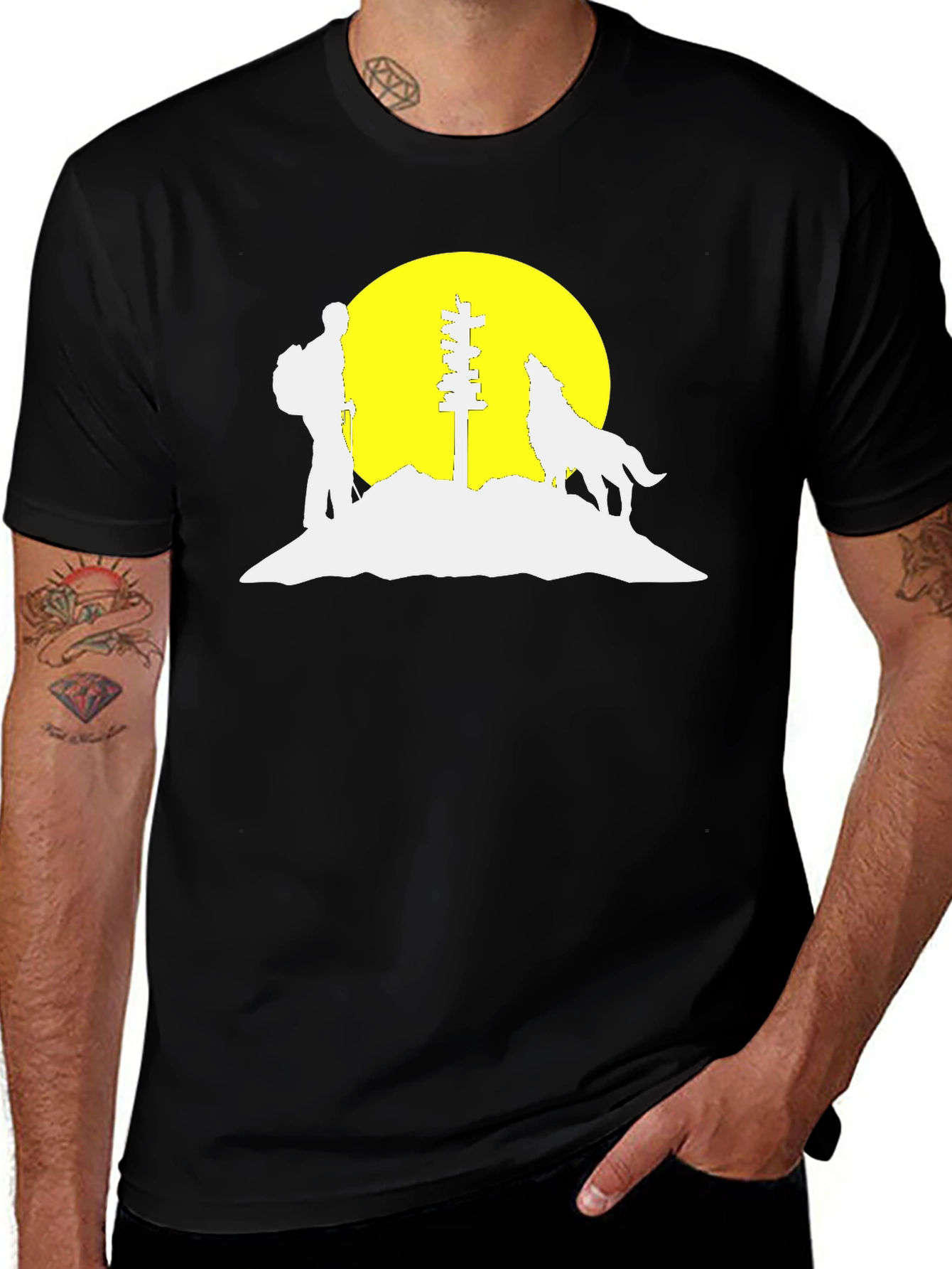 Variant 22 of Hiking Wolf Graphic Tee - Adventure Awaits