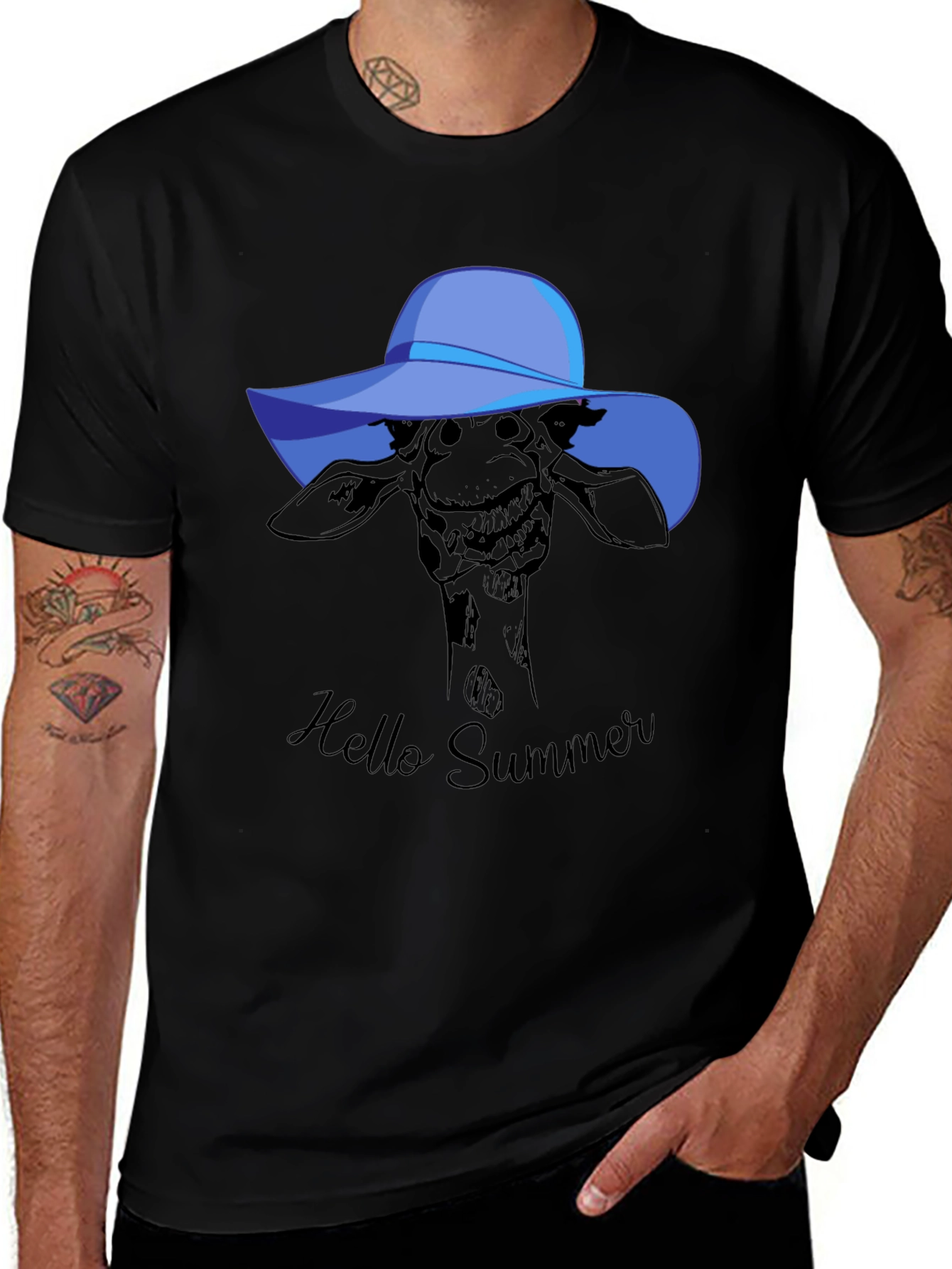 Variant 29 of Giraffe Hello Summer Graphic T-Shirt