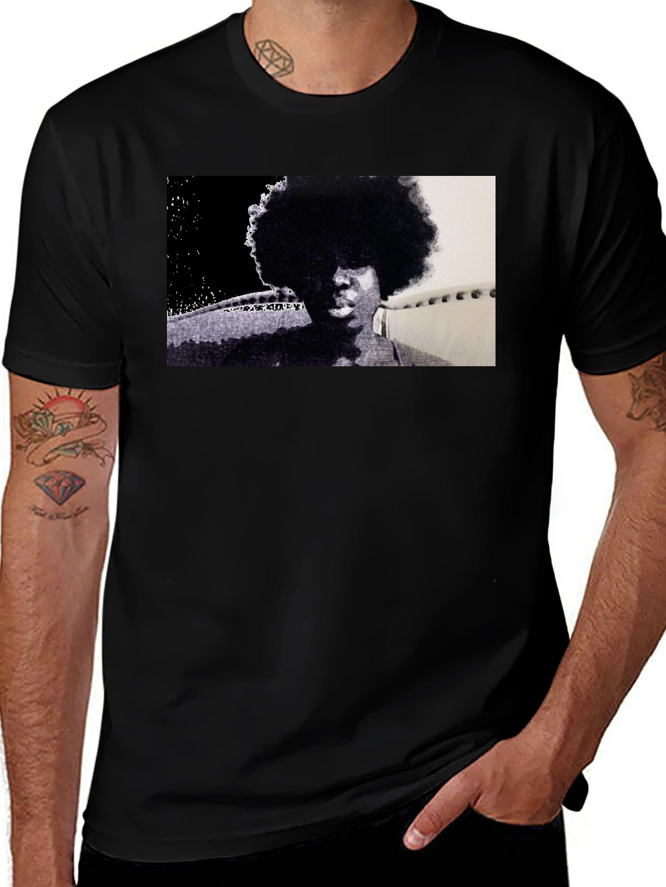 Variant 30 of Retro Afro Black T-Shirt