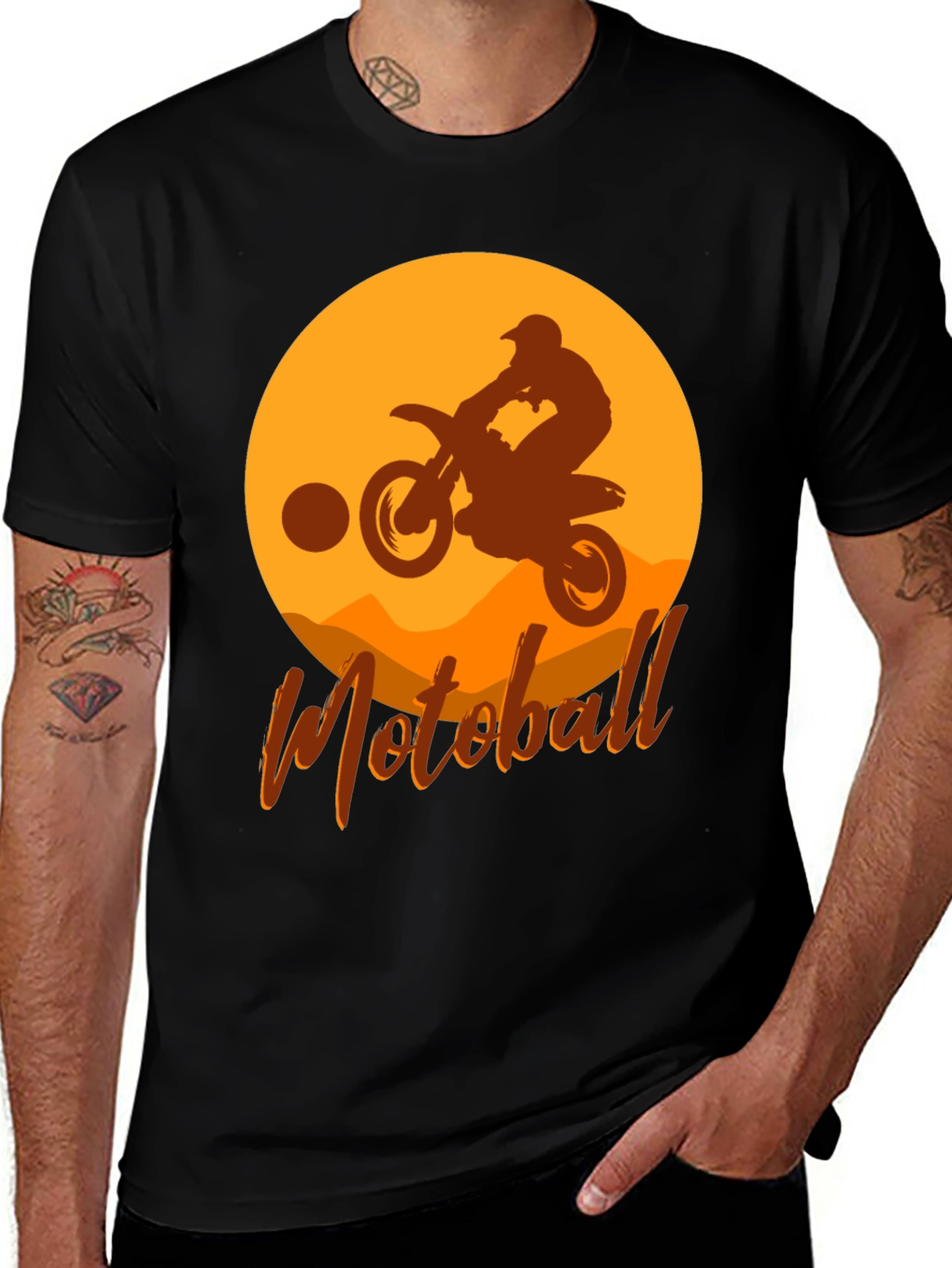 Variant 12 of Motoball Silhouette T-Shirt - Dirt Bike Rider Design