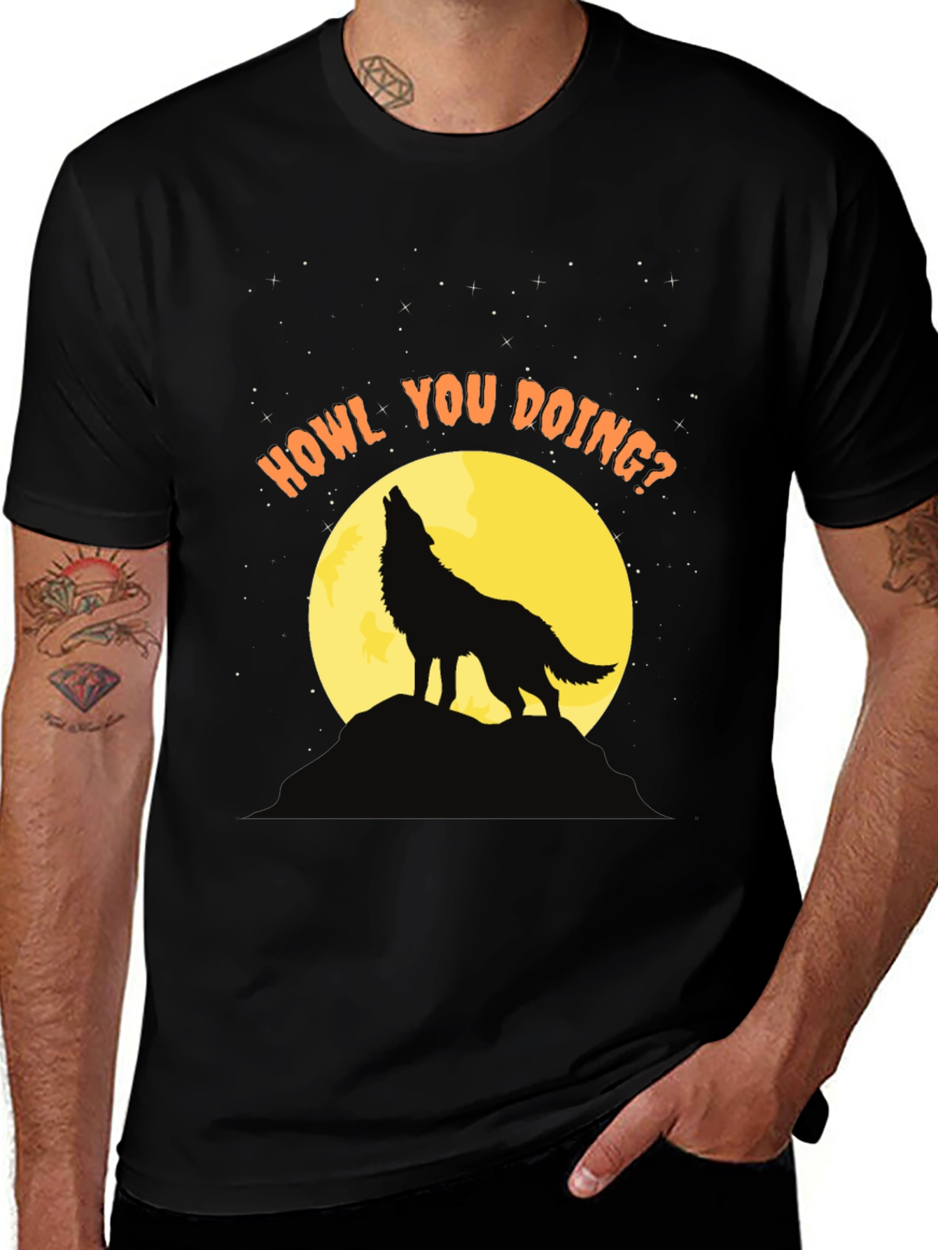 Variant 11 of Howl You Doing? Wolf Graphic Tee