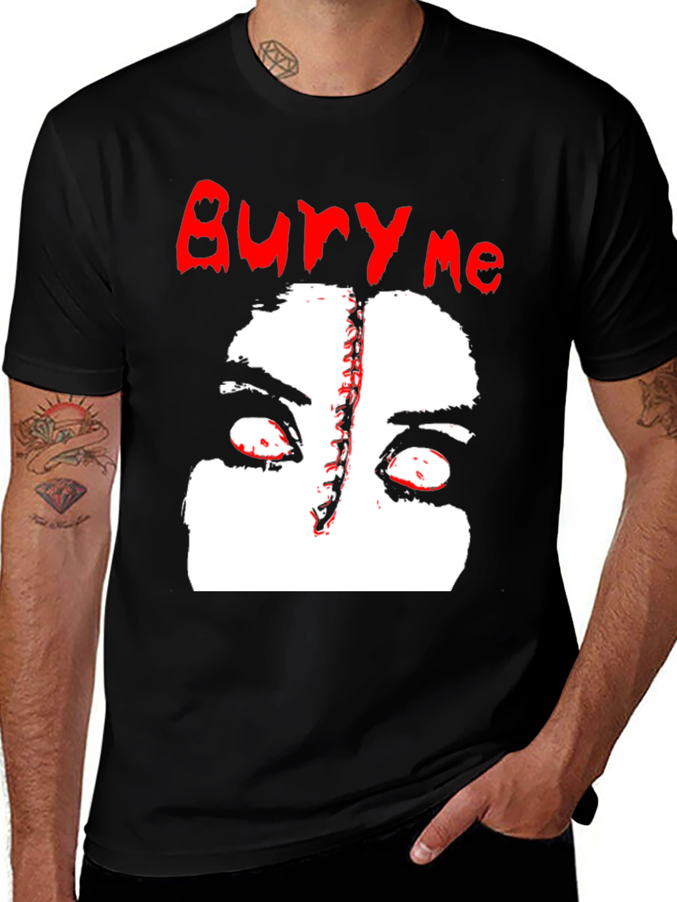 Variant 29 of Bury Me Graphic Print Black T-Shirt