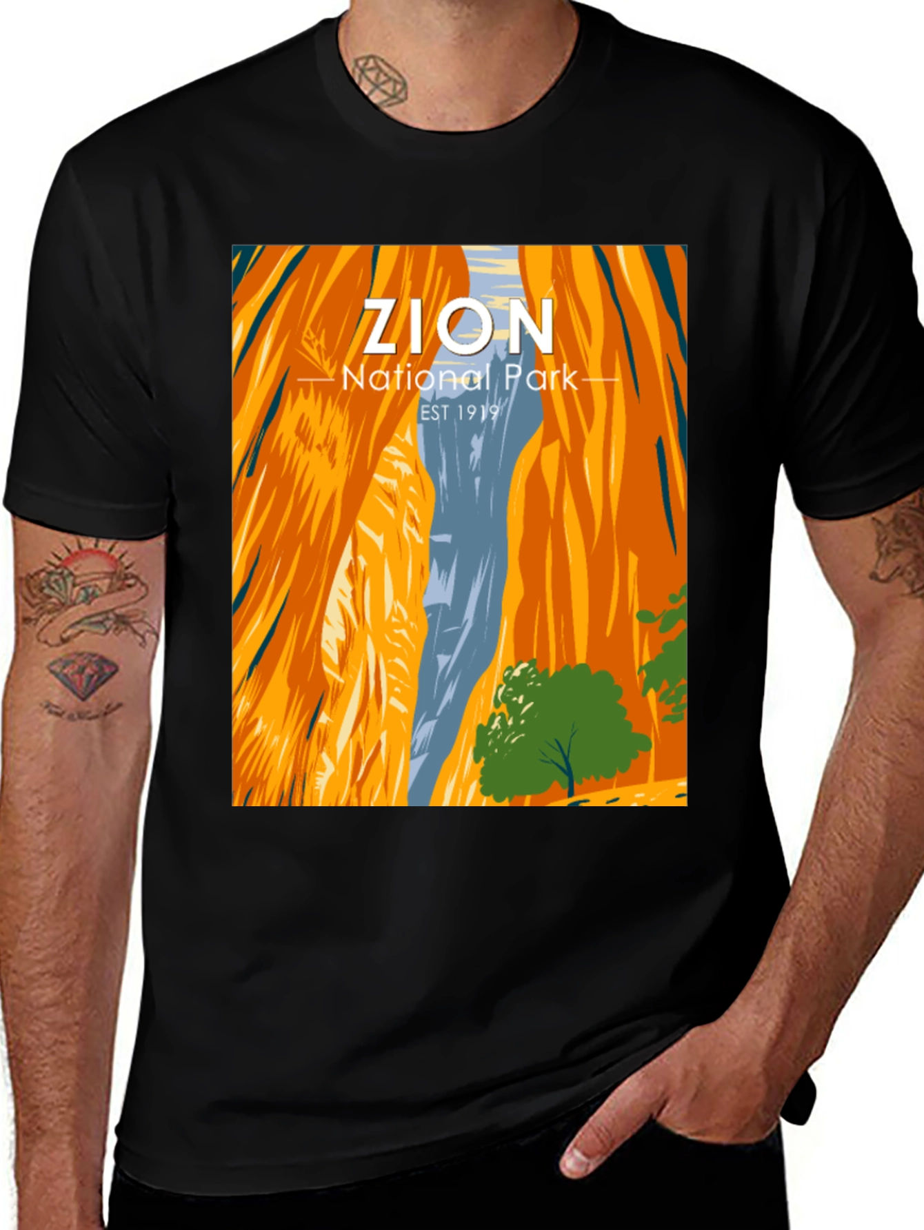 Black Zion National Park Graphic Tee main image