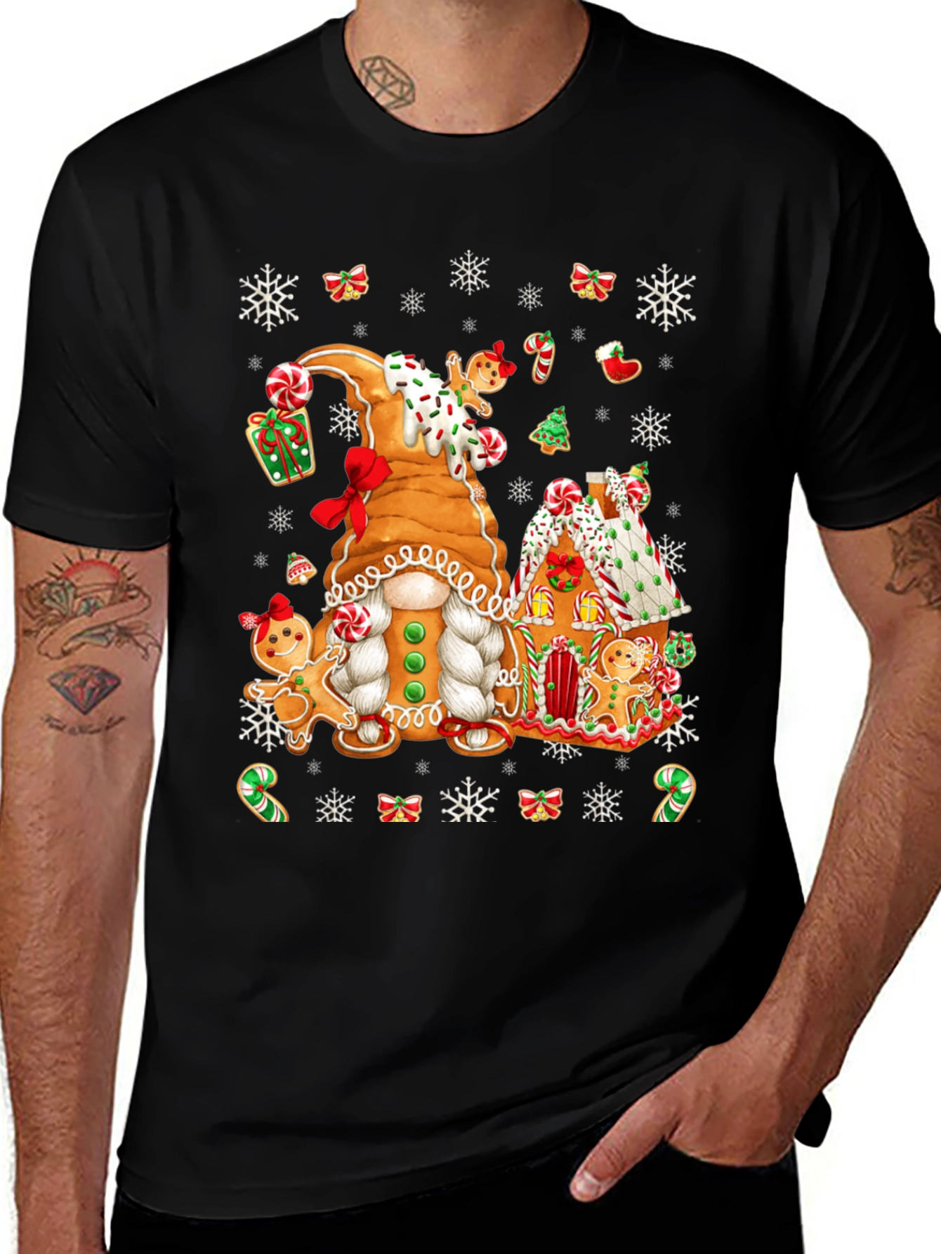 Gingerbread Gnome Christmas T-Shirt