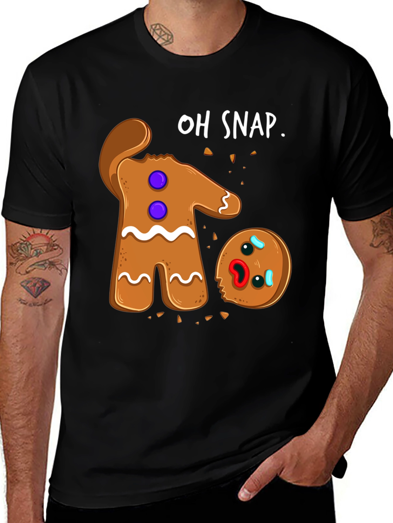 Funny Gingerbread Man Oh Snap T-Shirt