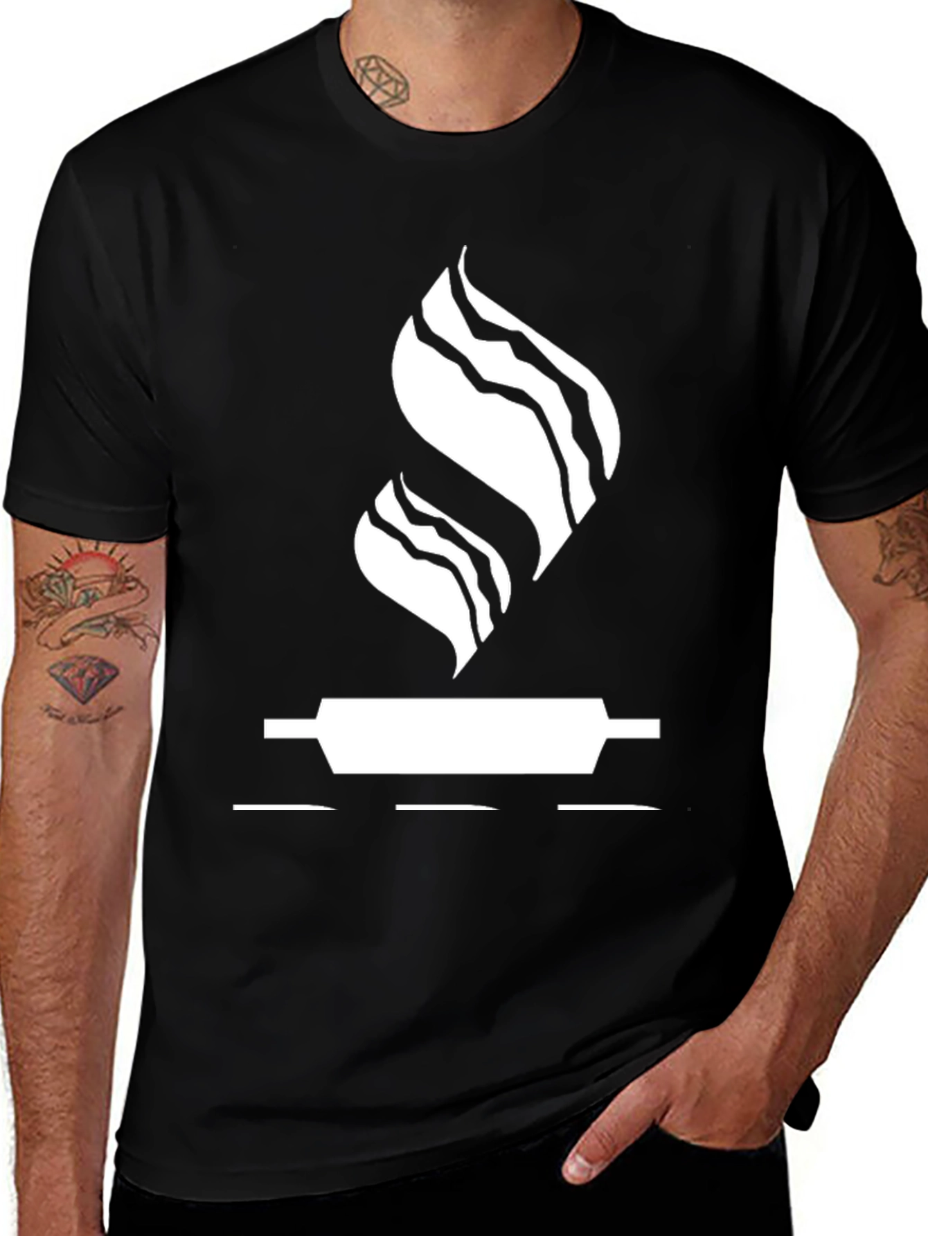 Variant 26 of Baking Passion T-Shirt - White Design on Black