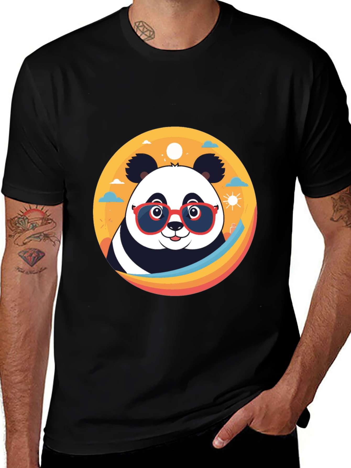 Variant 20 of Cool Panda Graphic Tee - Stylish Black T-Shirt