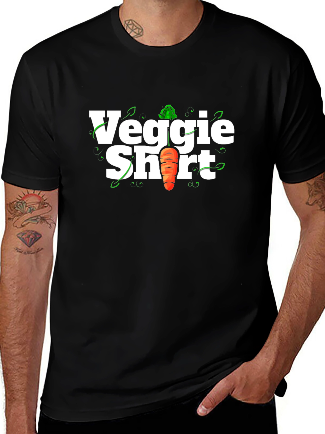 Variant 17 of Veggie Short Carrot T-Shirt - Funny Food Pun Tee