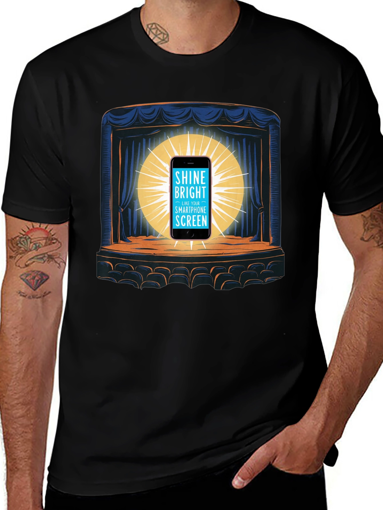 Variant 30 of Shine Bright Smartphone Screen Graphic Tee