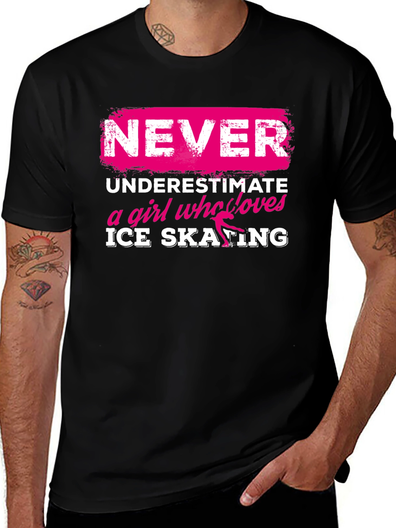 Variant 23 of Never Underestimate Ice Skating Girl T-Shirt