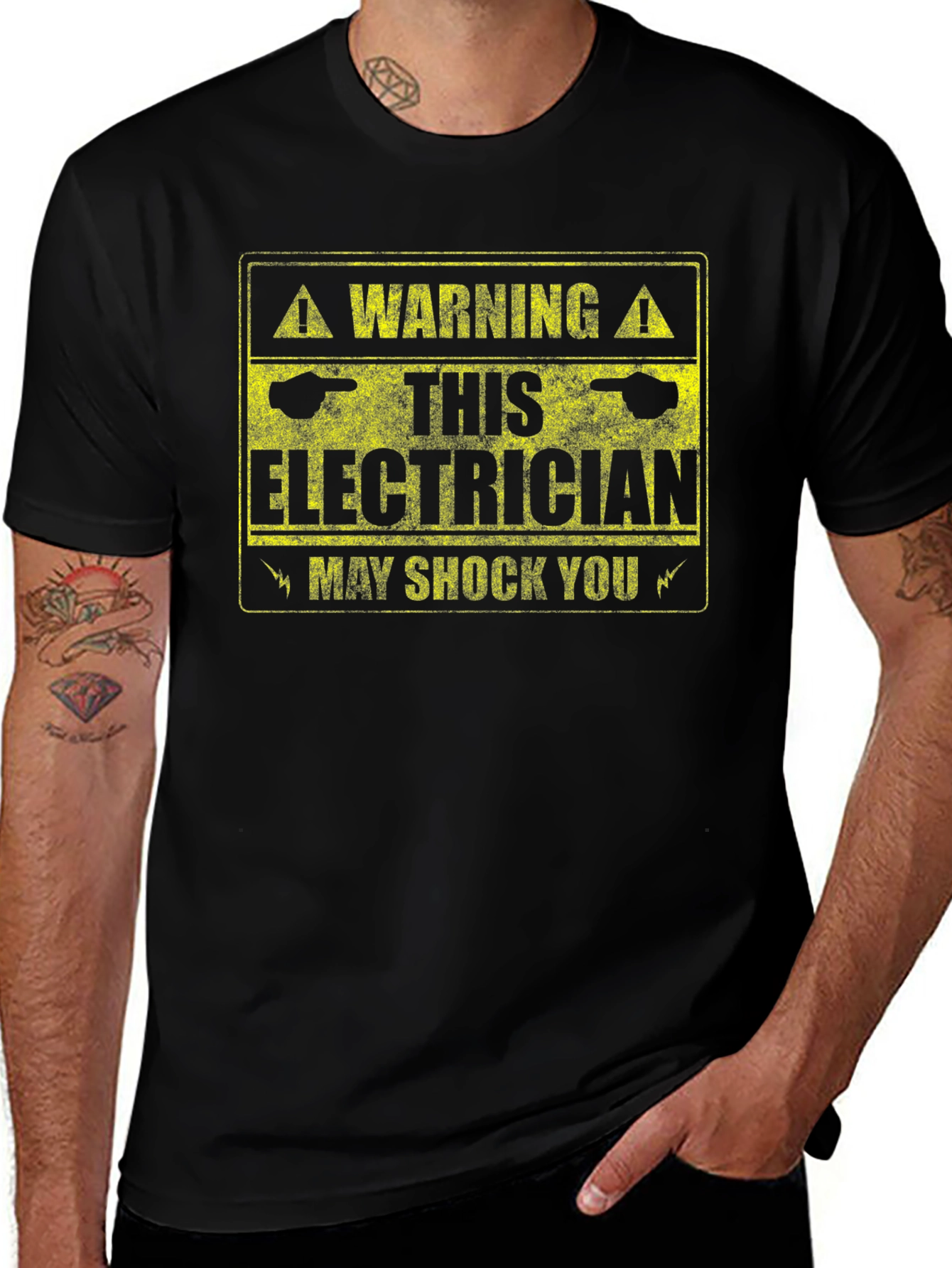 Variant 29 of Warning Electrician May Shock You T-Shirt