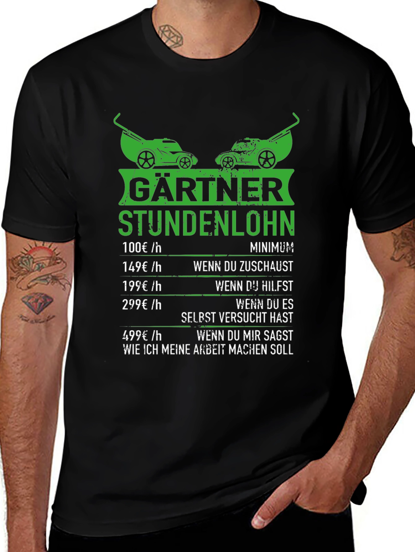 Variant 4 of Funny Gardener Hourly Rate T-Shirt