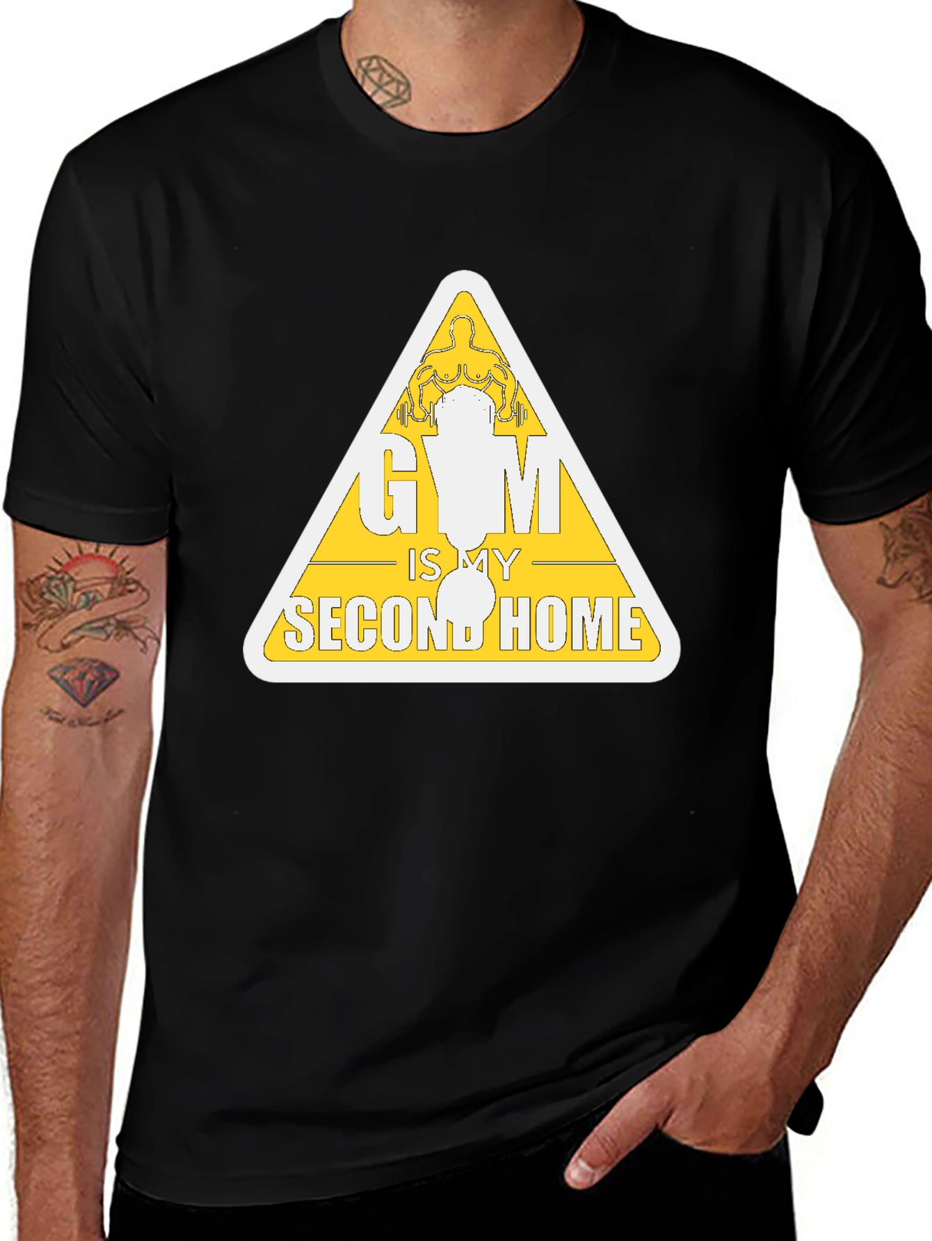 Variant 24 of Gym Is My Second Home Graphic Tee - Black