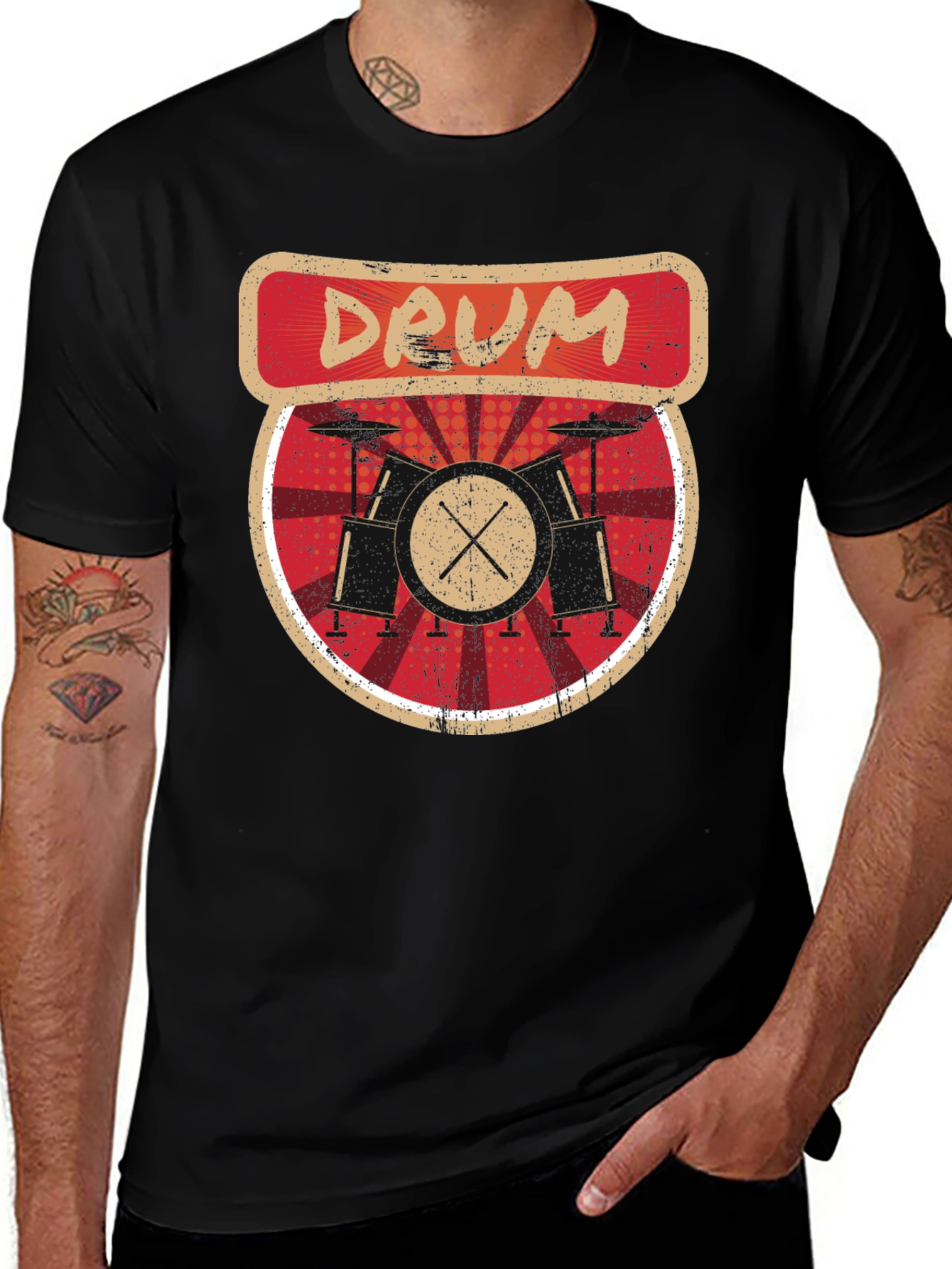 Variant 3 of Vintage Drummer T-Shirt - Music Lover Tee