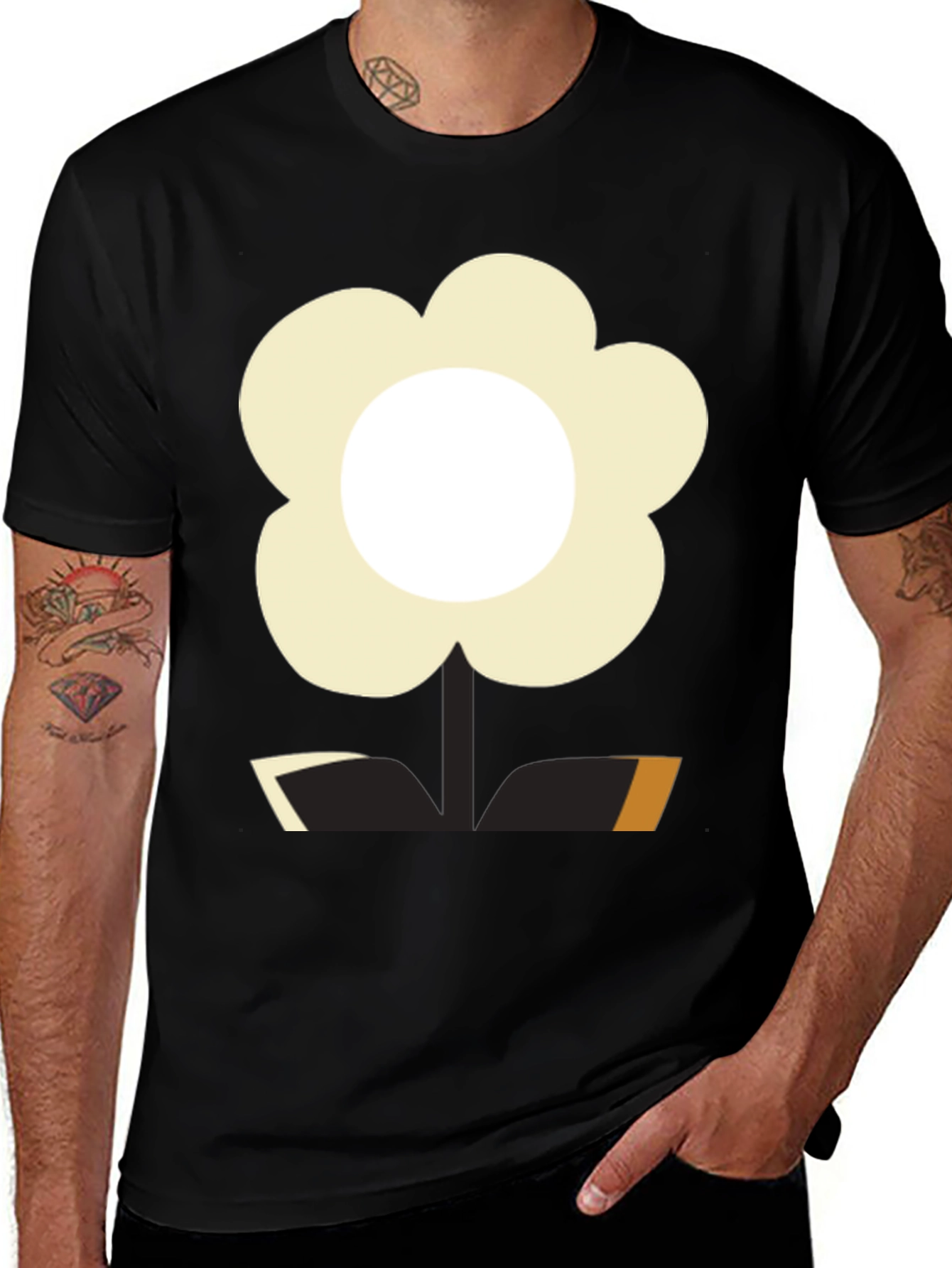 Variant 15 of Flower Graphic Tee - Modern Minimalist Design
