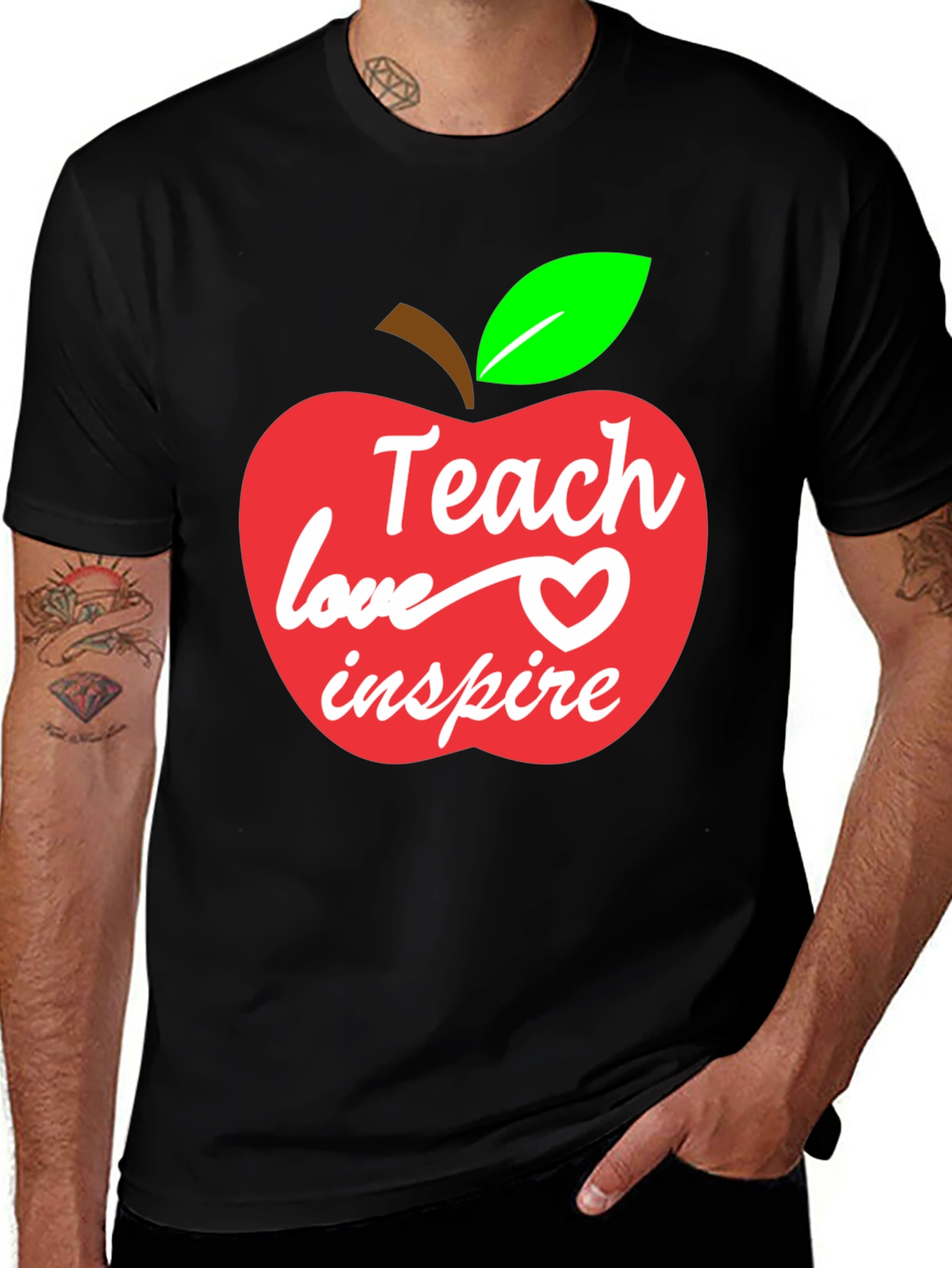 Variant 28 of Teach Love Inspire Teacher Apple Graphic T-Shirt