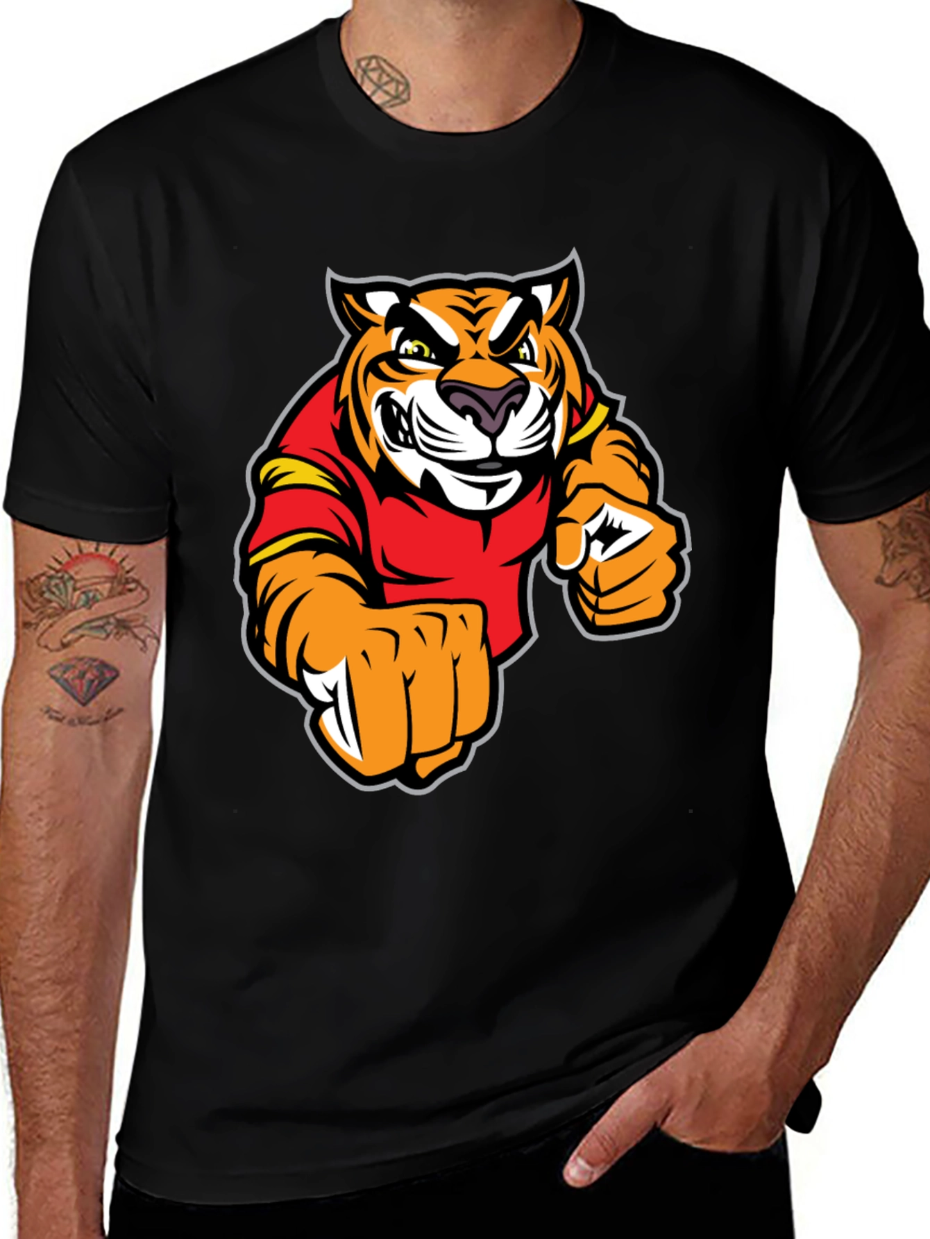 Variant 19 of Tiger Mascot Graphic T-Shirt - Fierce Design