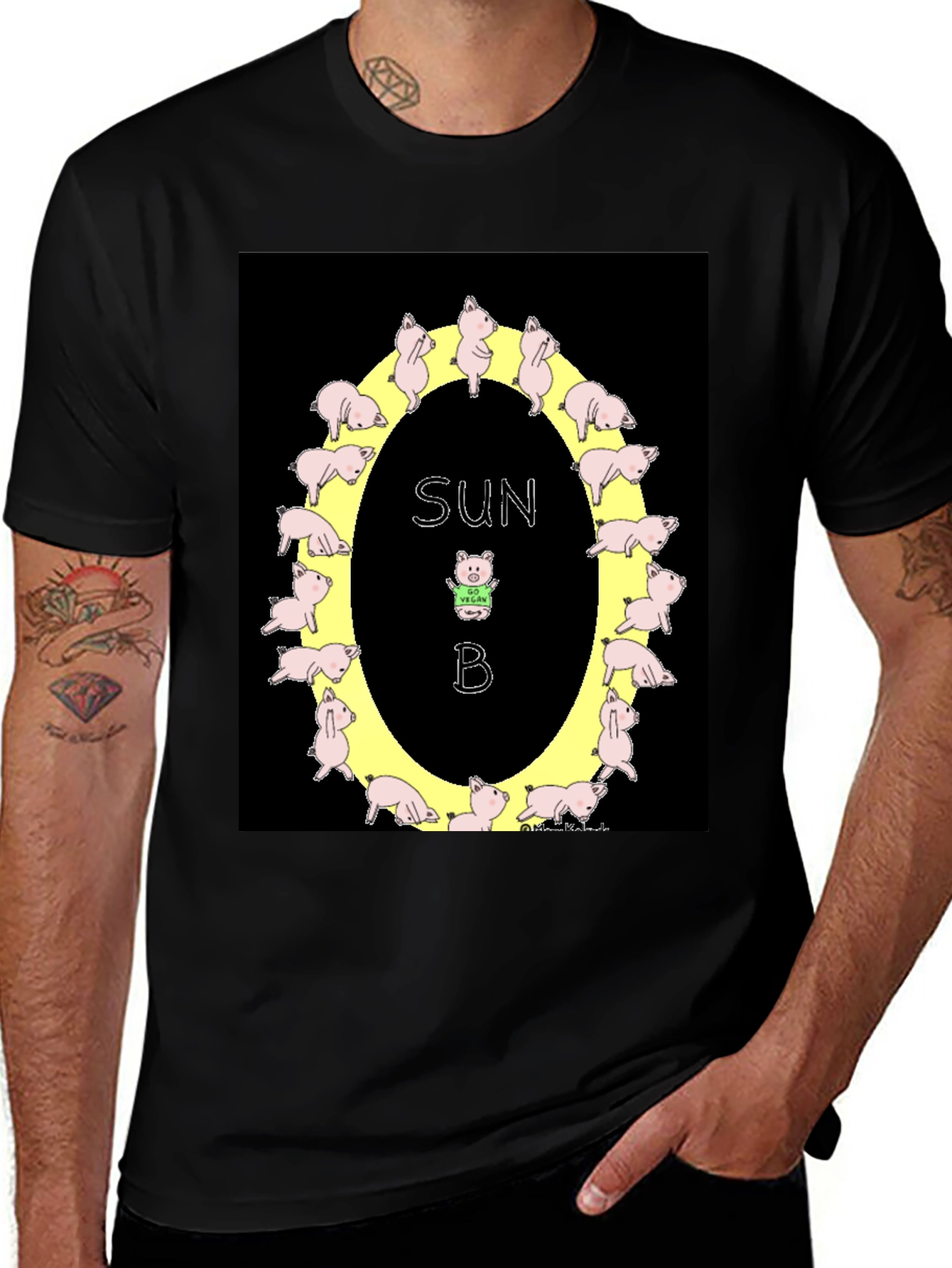 Variant 23 of Sun B Vegan Pig T-Shirt