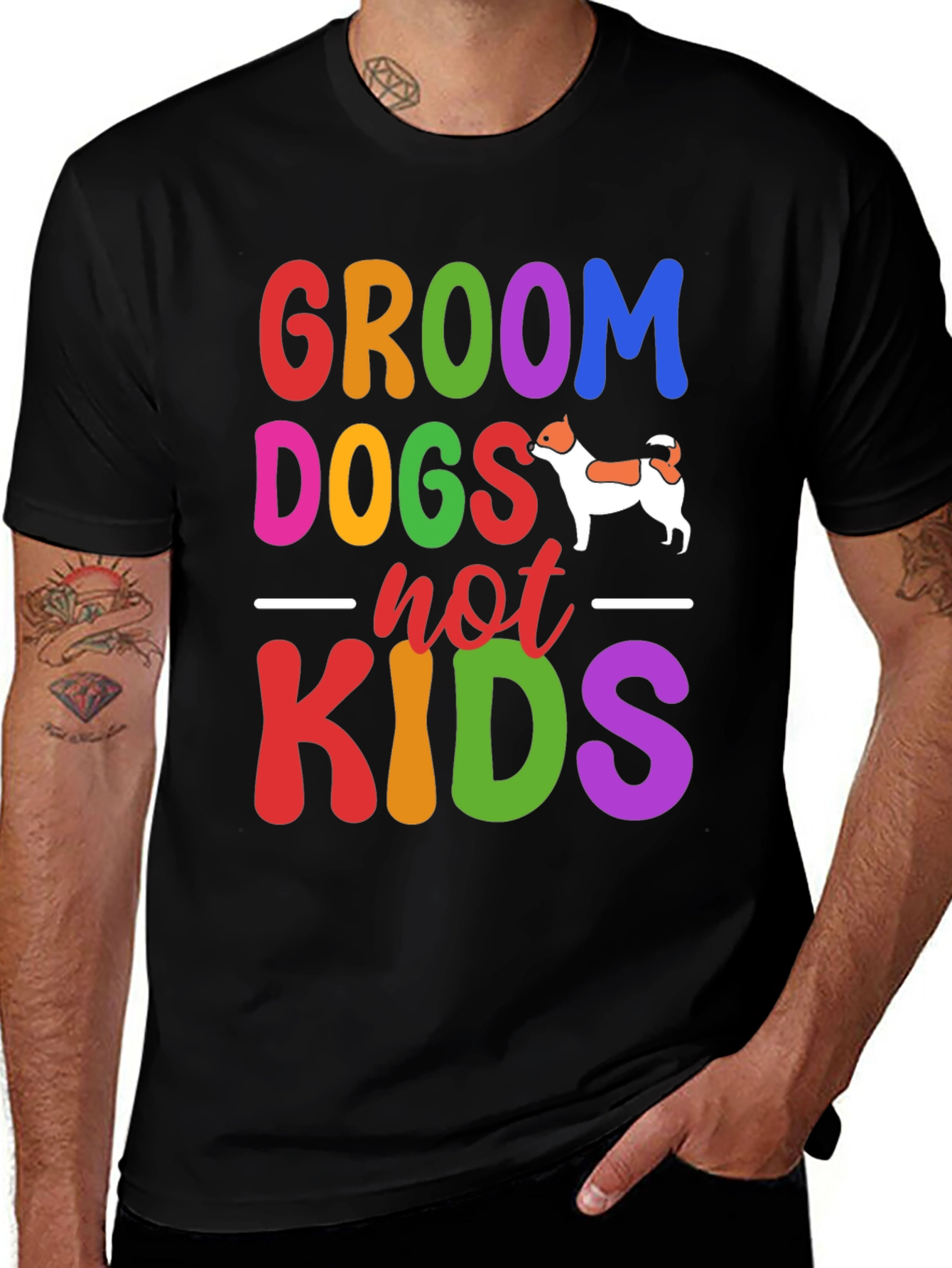 Variant 5 of Groom Dogs Not Kids Graphic Tee