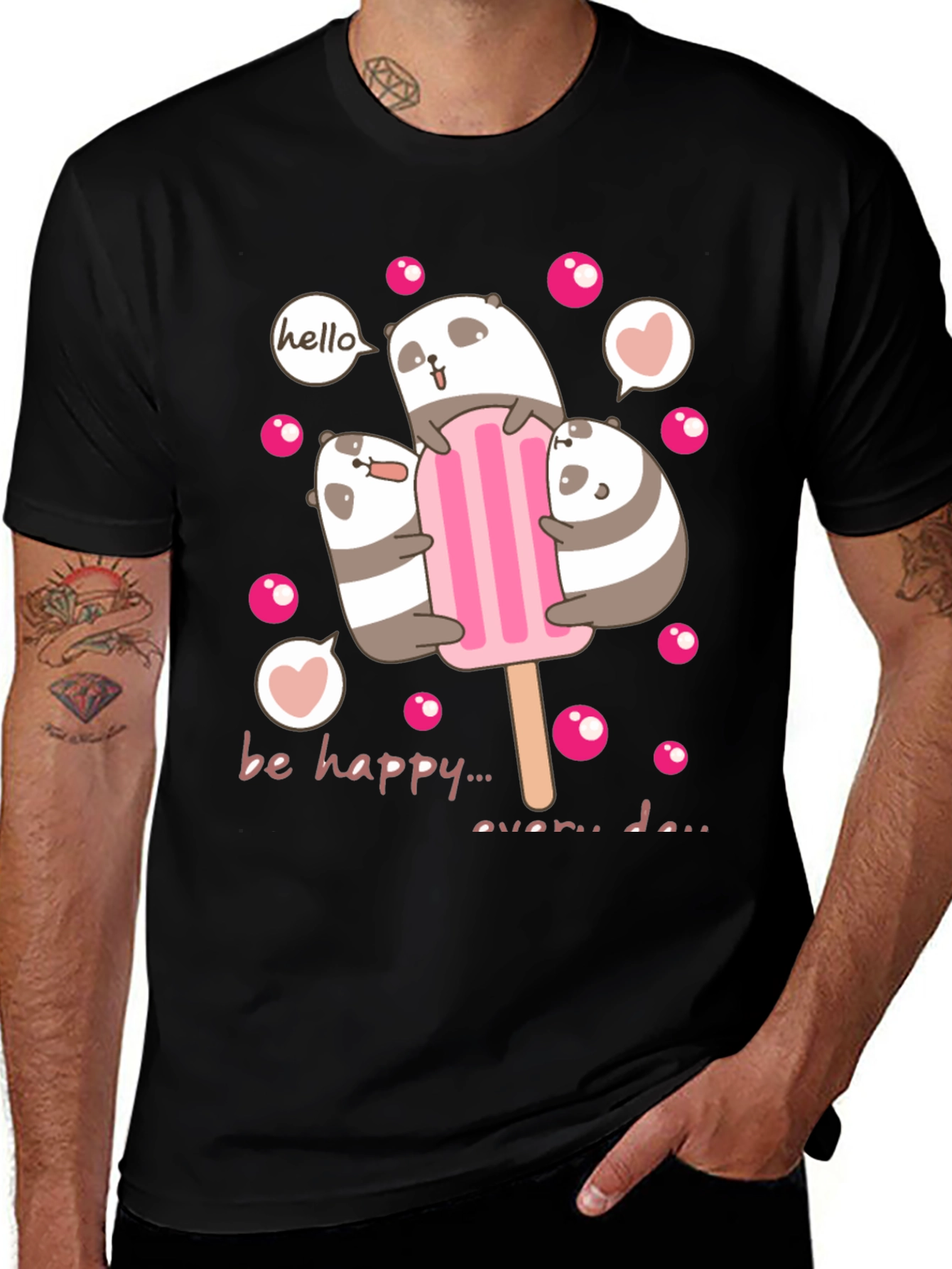 Variant 19 of Cute Panda Bear Ice Cream Graphic Tee