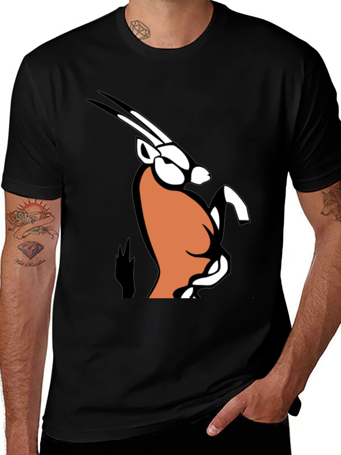 Variant 13 of Oryx Graphic Tee - Black Cotton T-Shirt