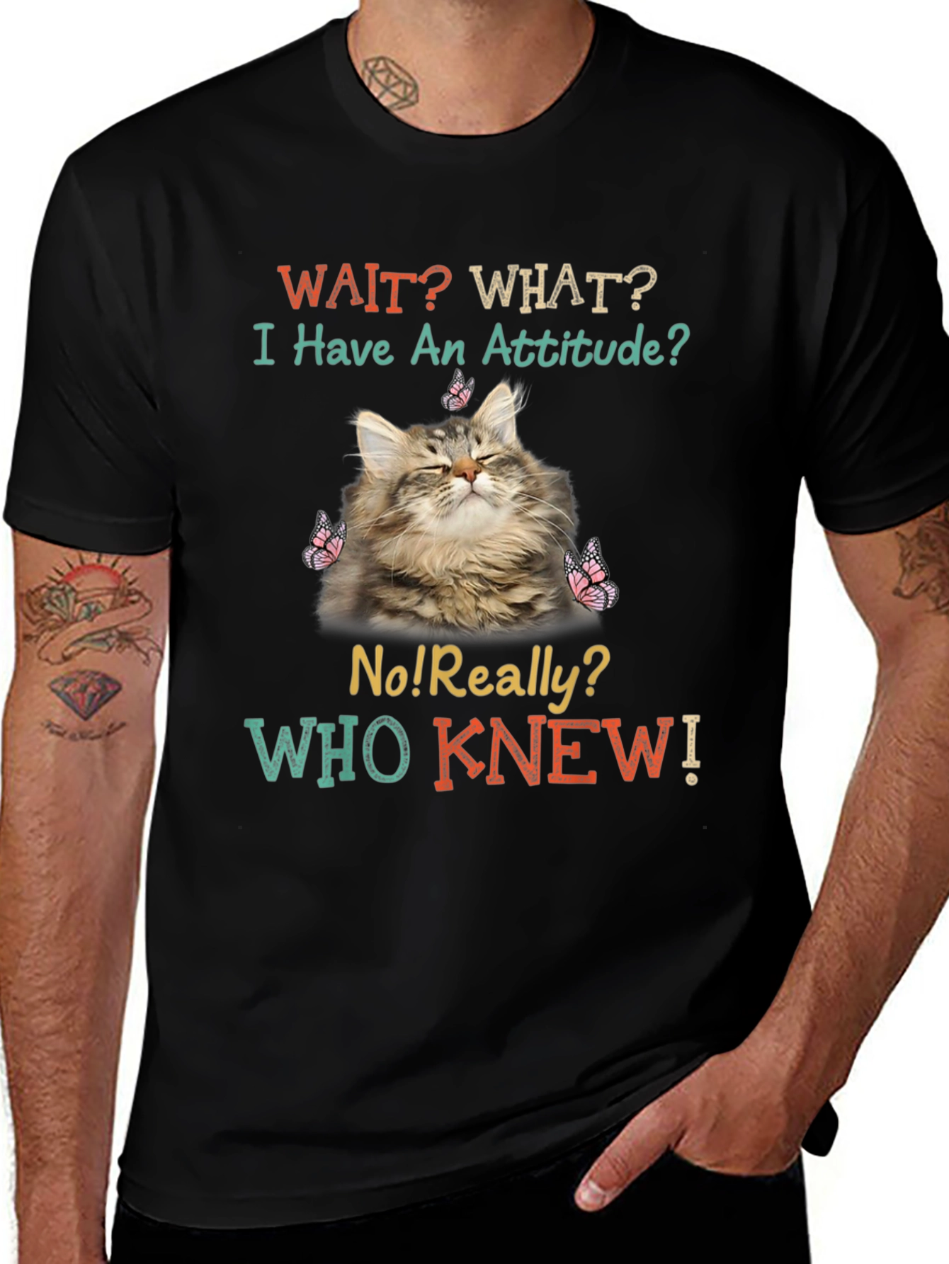 Variant 9 of Cat Attitude T-Shirt Funny Graphic Tee