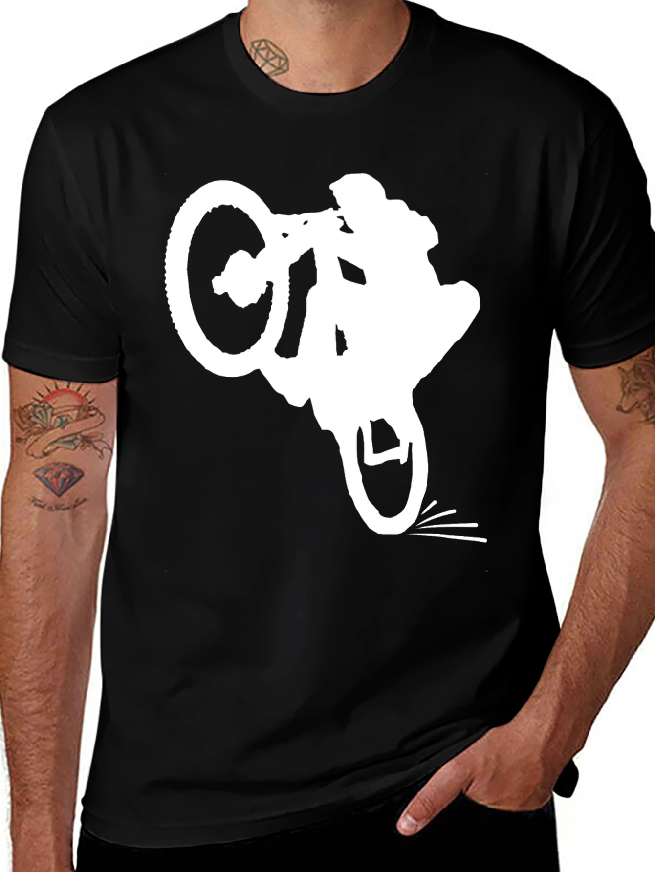 Variant 4 of Mountain Bike T-Shirt - Stunt Rider Design