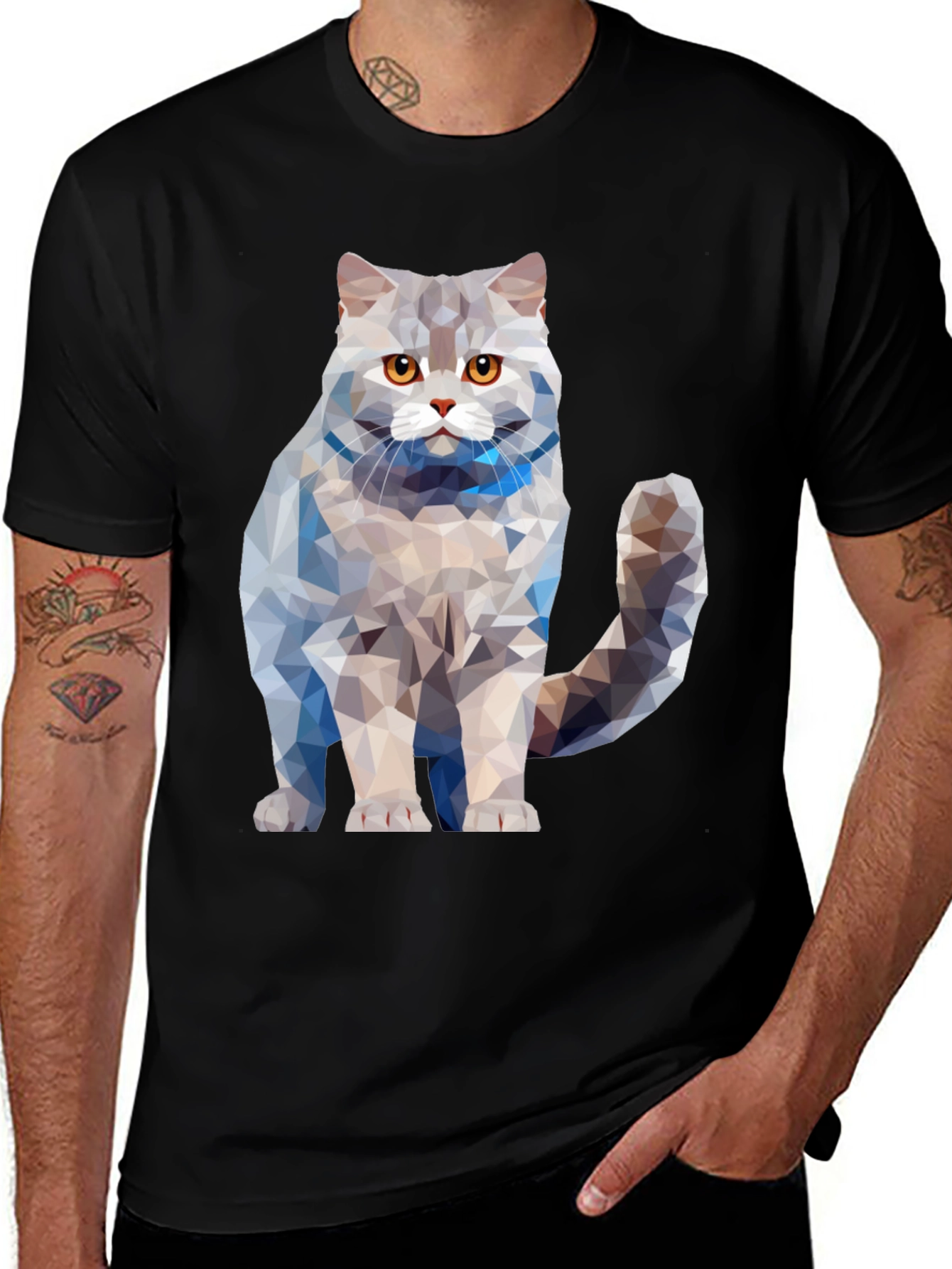 Variant 30 of Geometric Cat T-Shirt - Unique Design