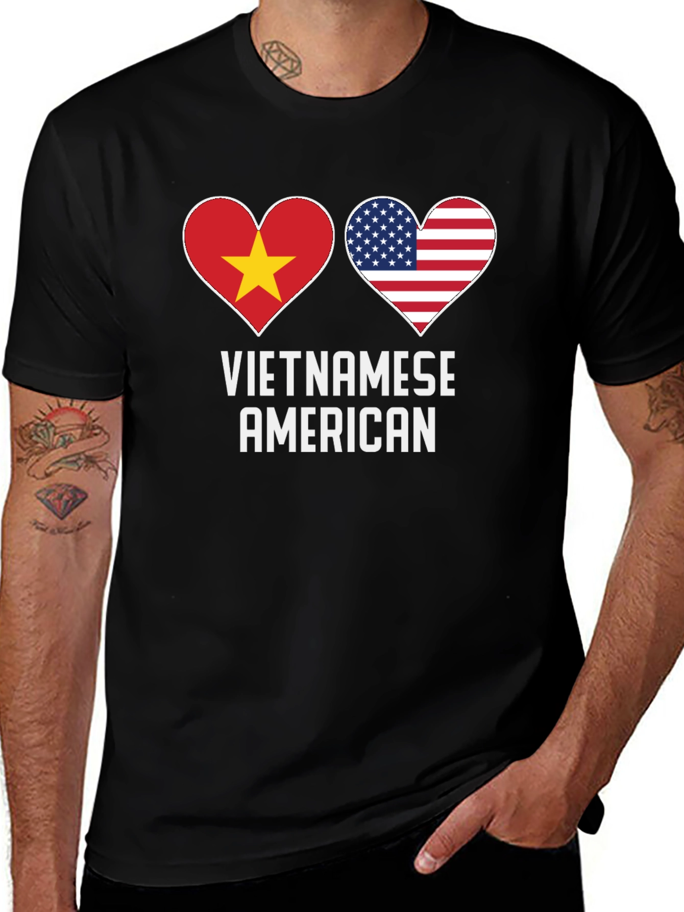 Vietnamese American Heart Flag T-Shirt