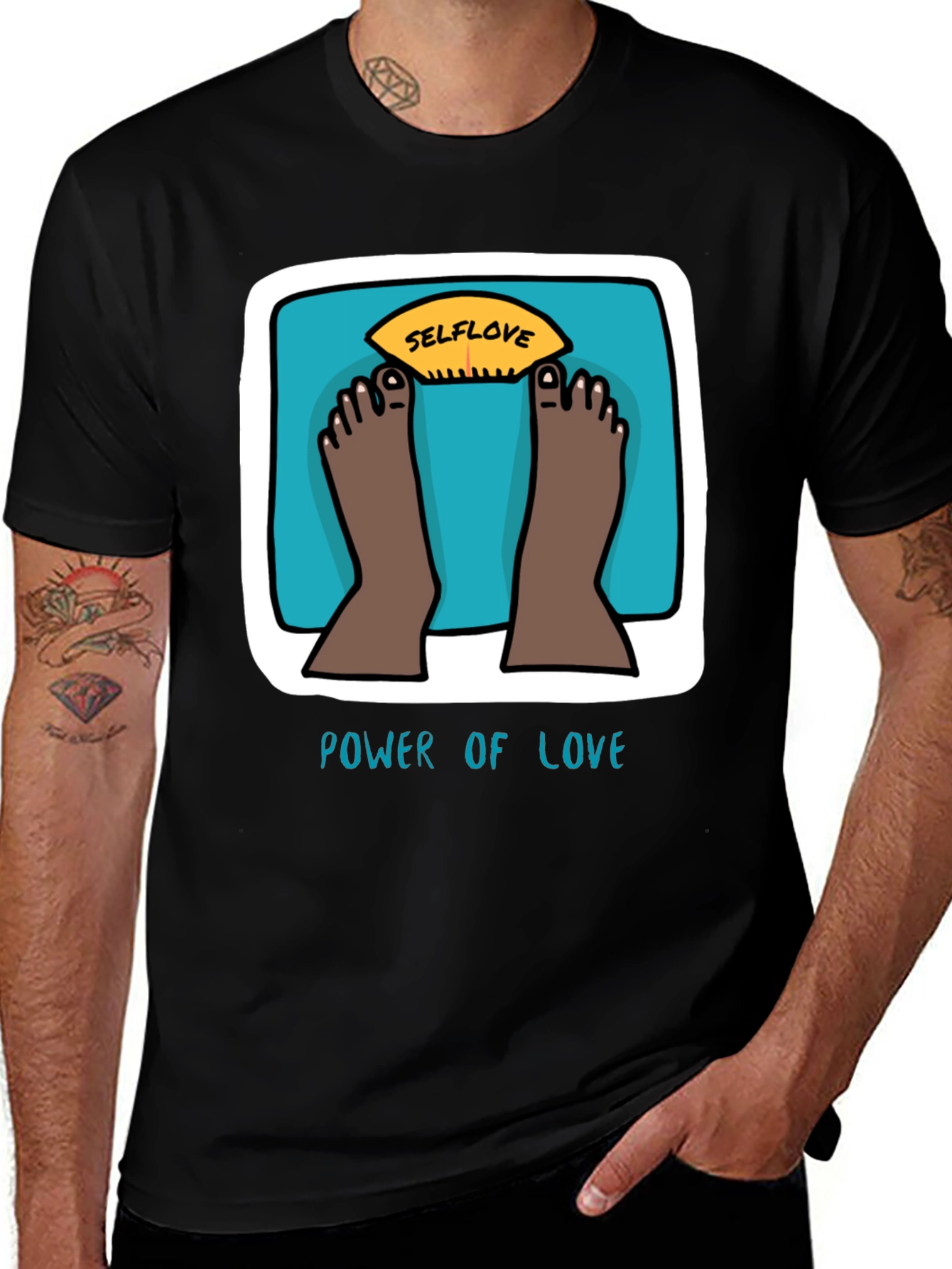 Black Selflove Scale T-Shirt - Power of Love Graphic Tee main image