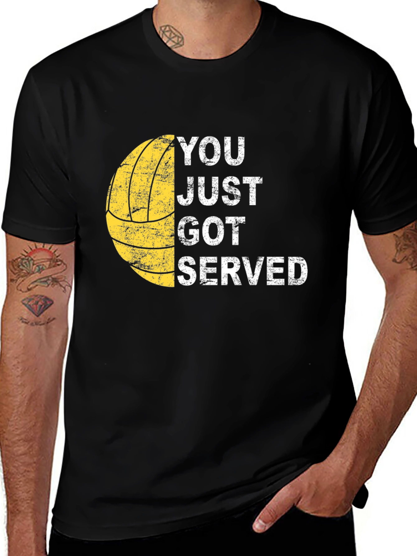 Black You Just Got Served T-Shirt Volleyball Tee main image