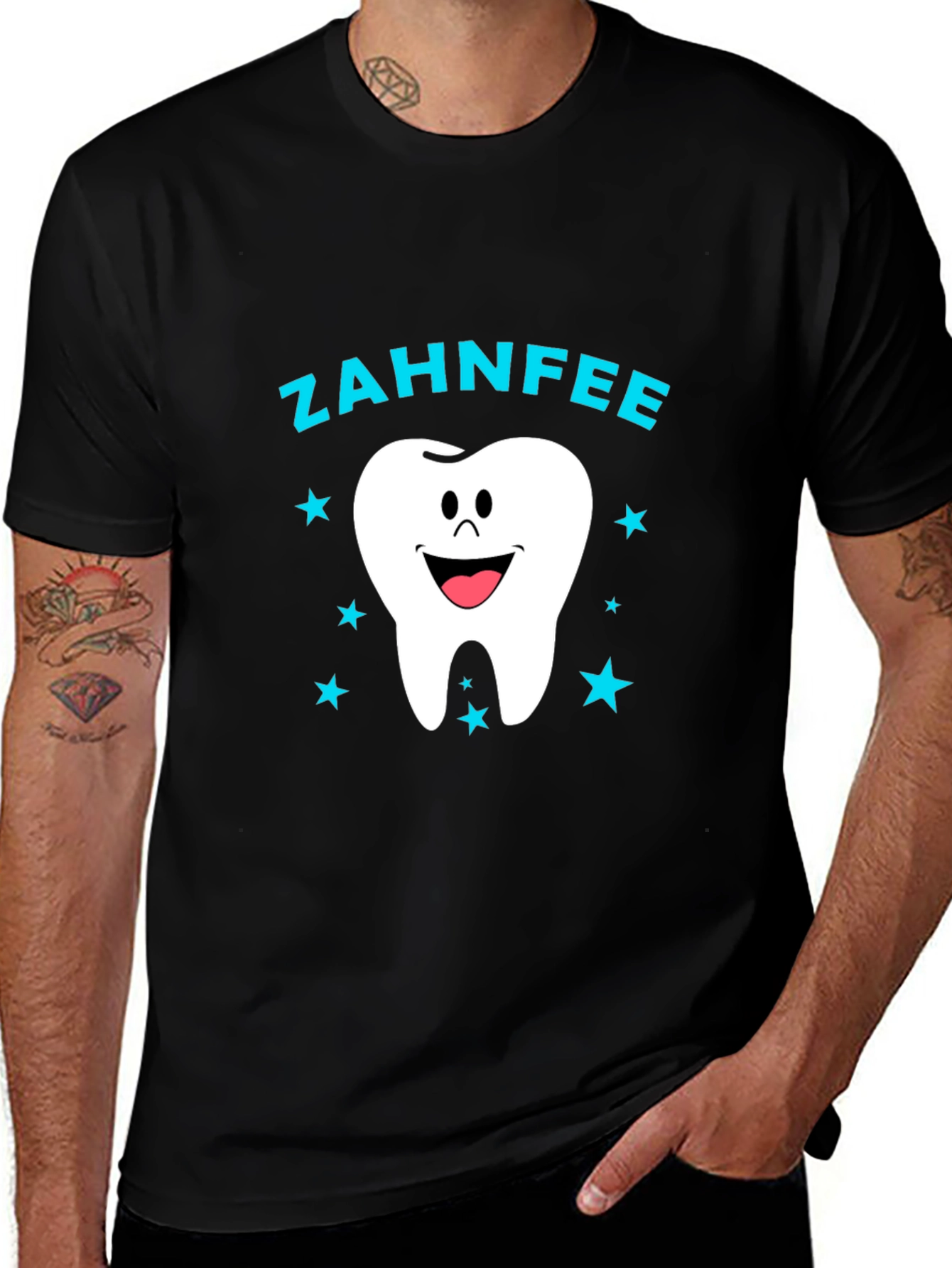 Zahnfee Tooth Fairy Black Graphic T-Shirt