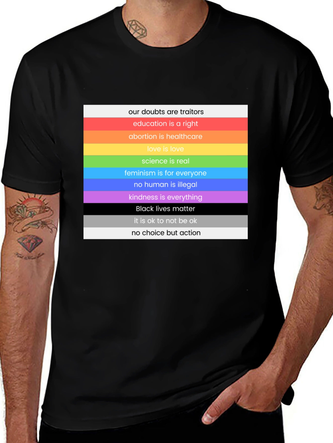 Variant 15 of Progressive Values T-Shirt - Equality & Justice