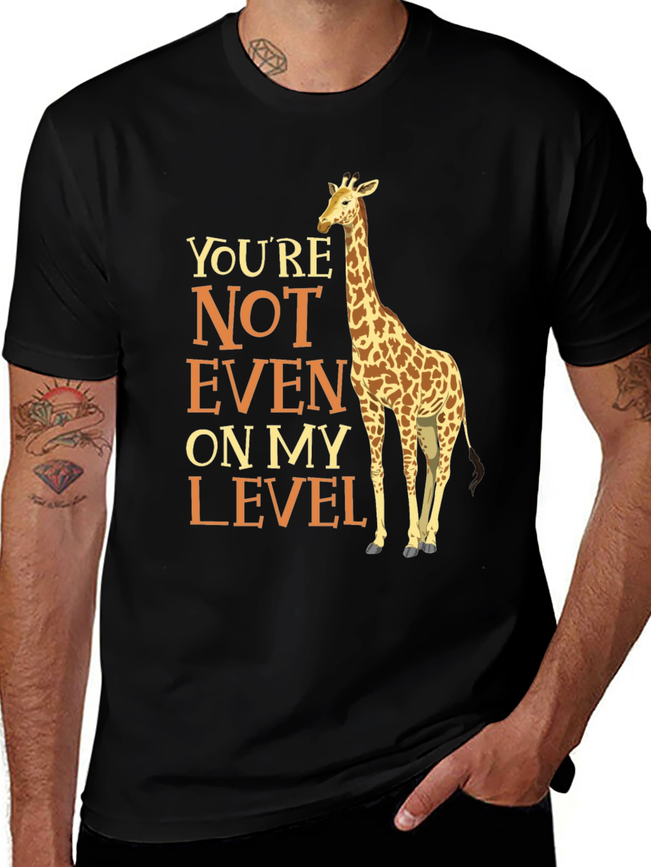 Variant 28 of Giraffe 'Not on My Level' Black Graphic Tee