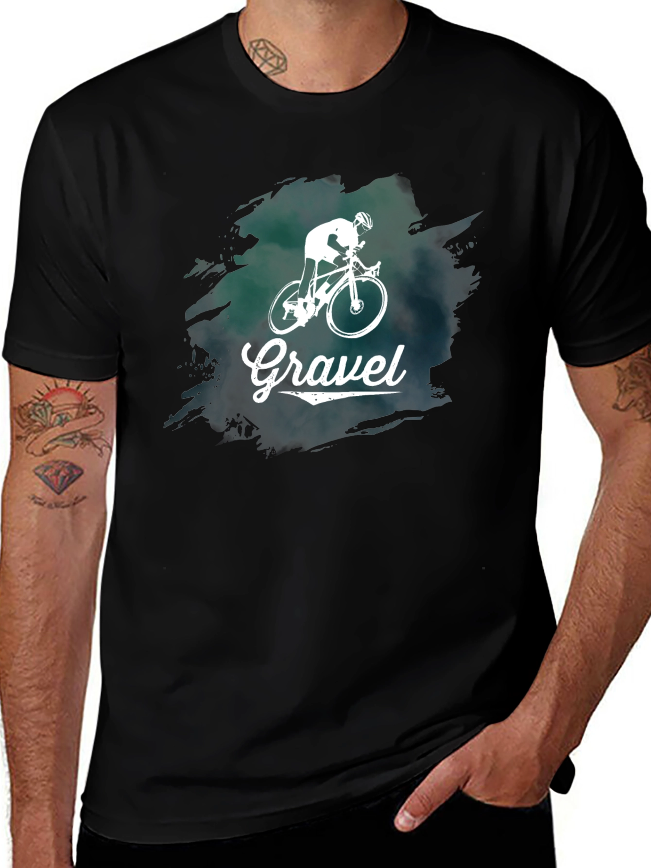Variant 22 of Gravel Cycling T-Shirt - Black