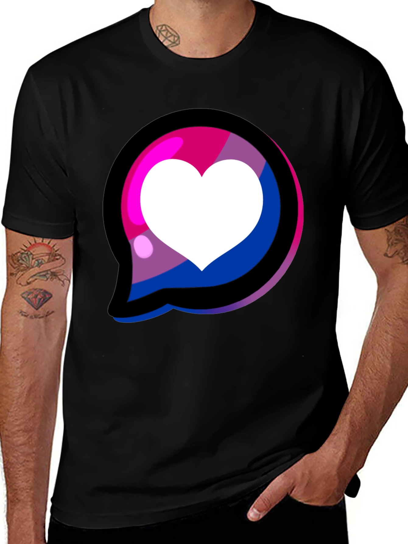 Variant 25 of Bisexual Pride Heart T-Shirt