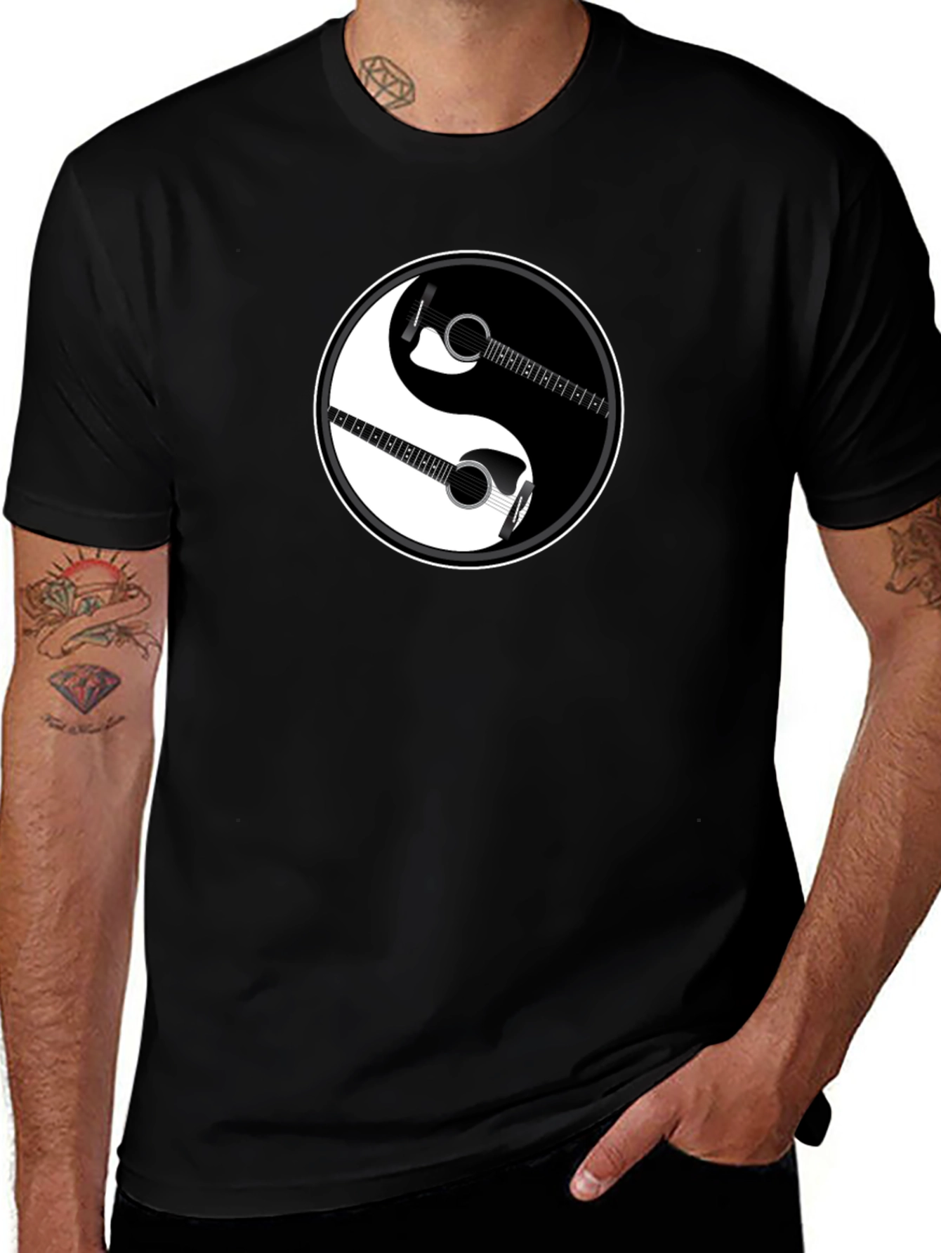 Yin Yang Guitar T-Shirt - Harmony in Music