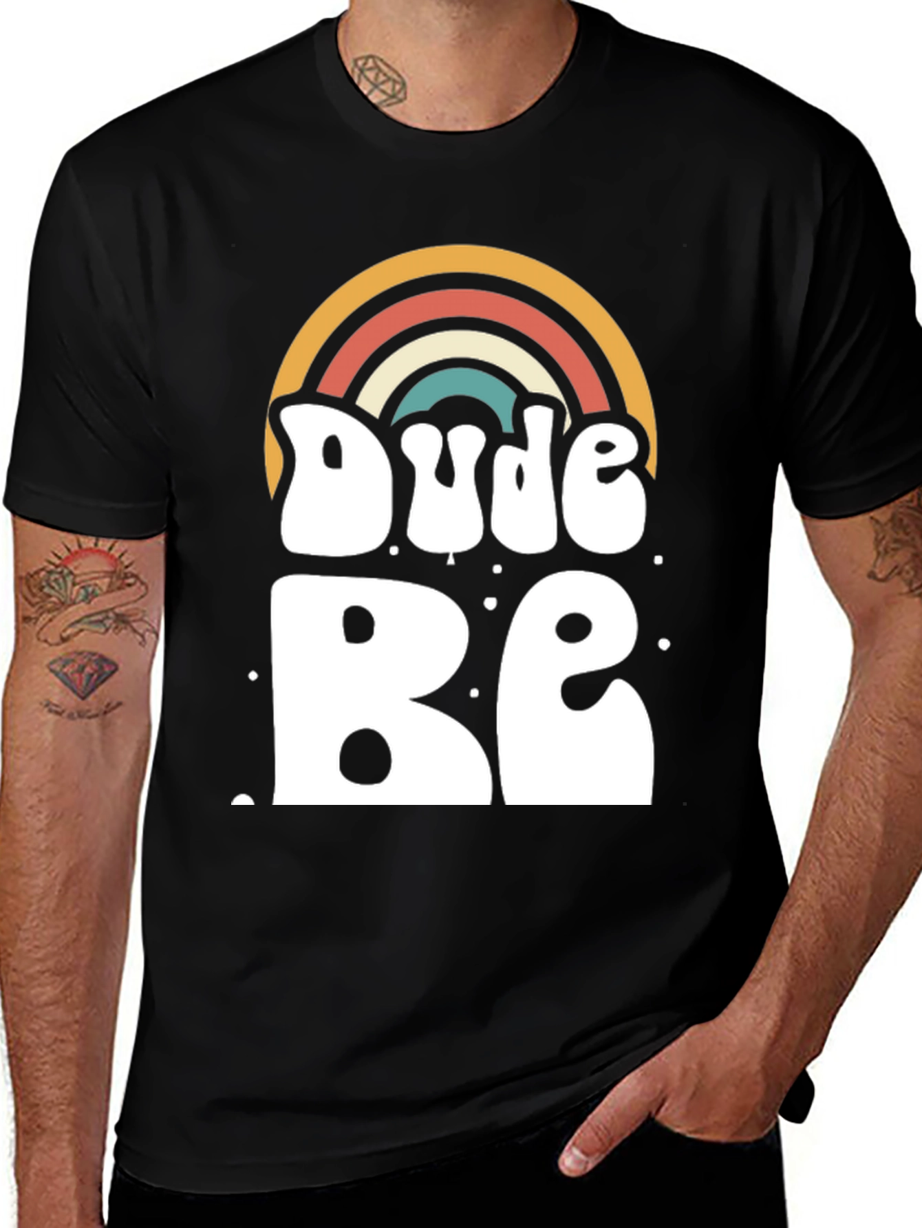 Variant 24 of Dude Be Rainbow Graphic T-Shirt