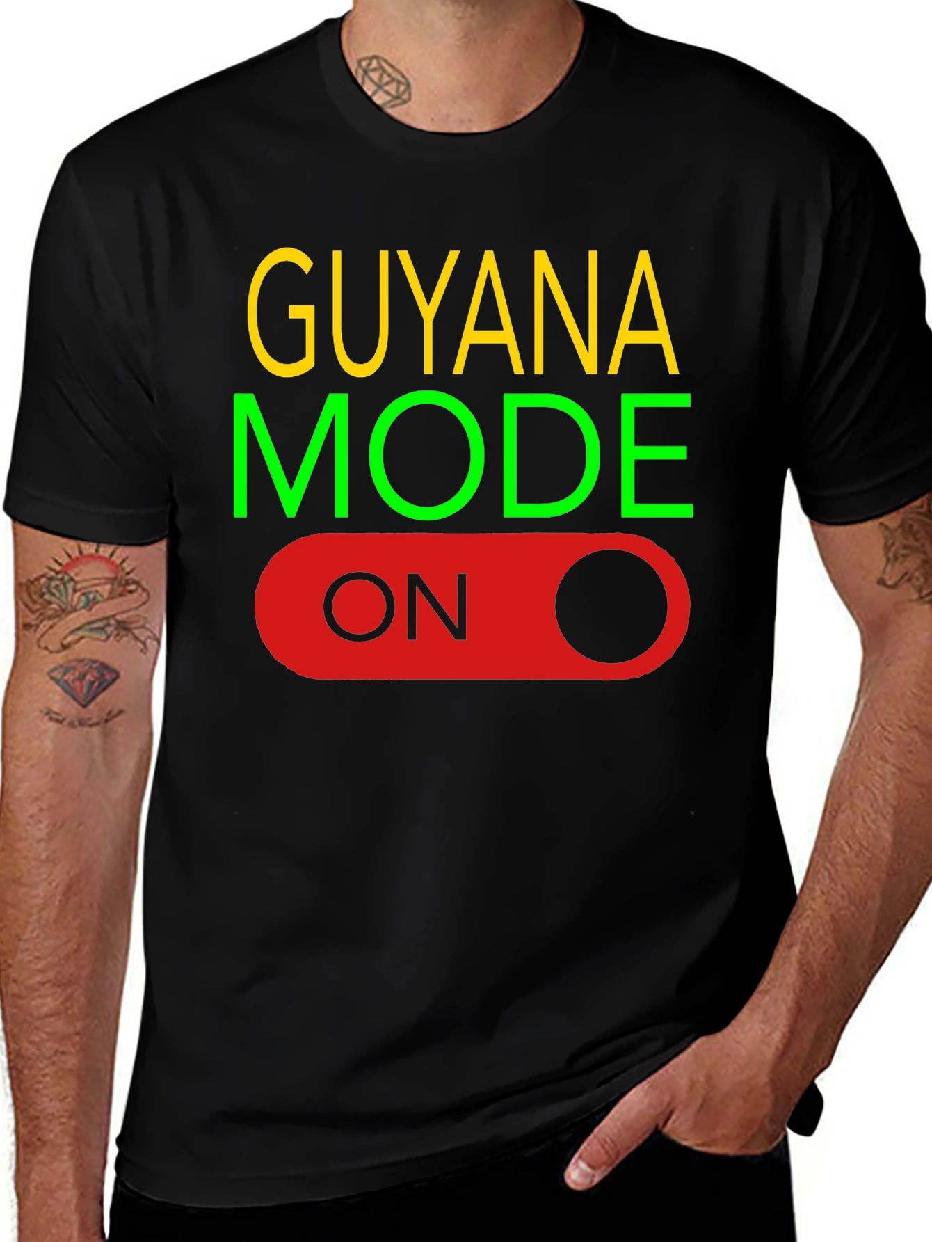 Variant 12 of Guyana Mode On Black T-Shirt