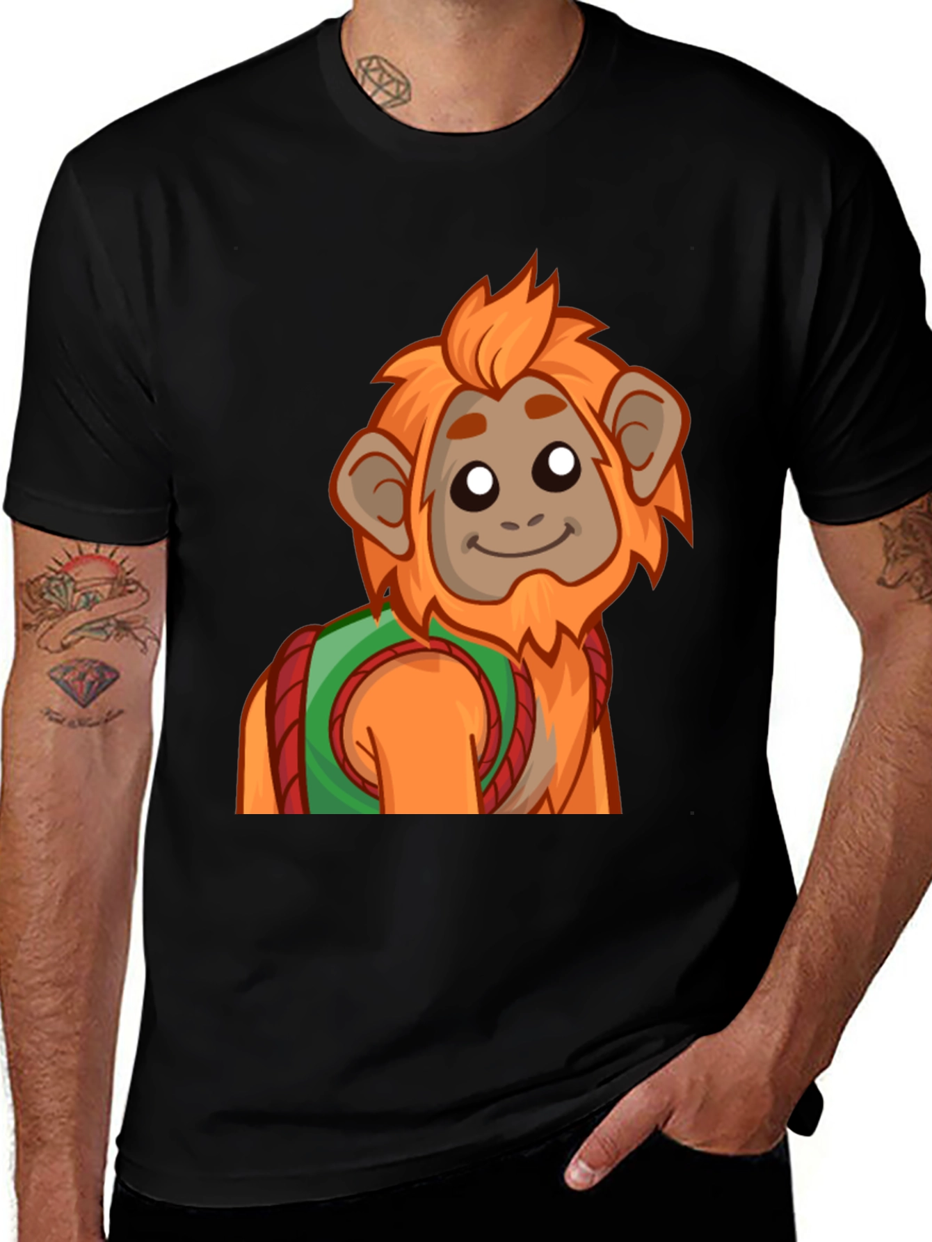 Variant 23 of Orange Monkey Cartoon T-Shirt - Cute & Comfy!