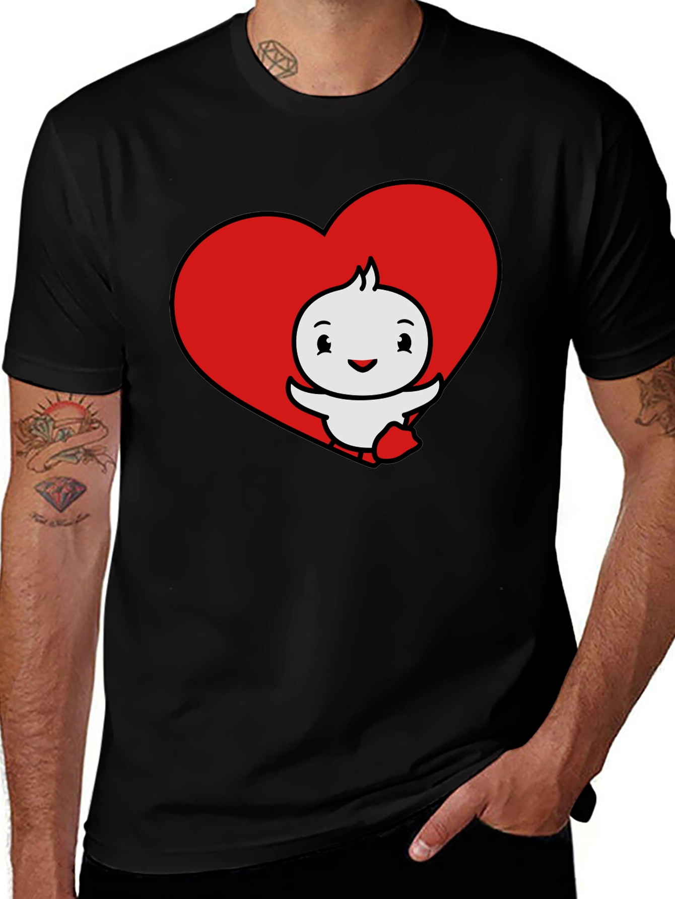 Variant 15 of Cute Cartoon Heart Graphic T-Shirt