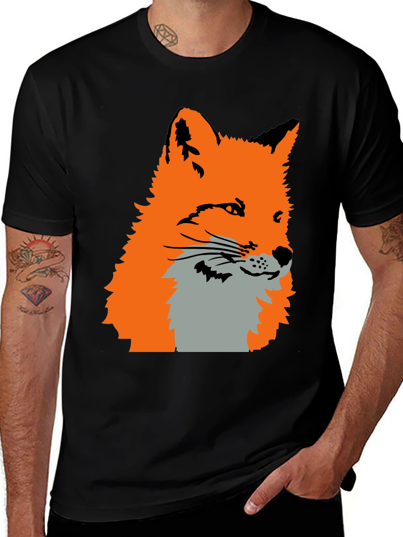 Variant 23 of Fox Graphic Print T-Shirt - Black