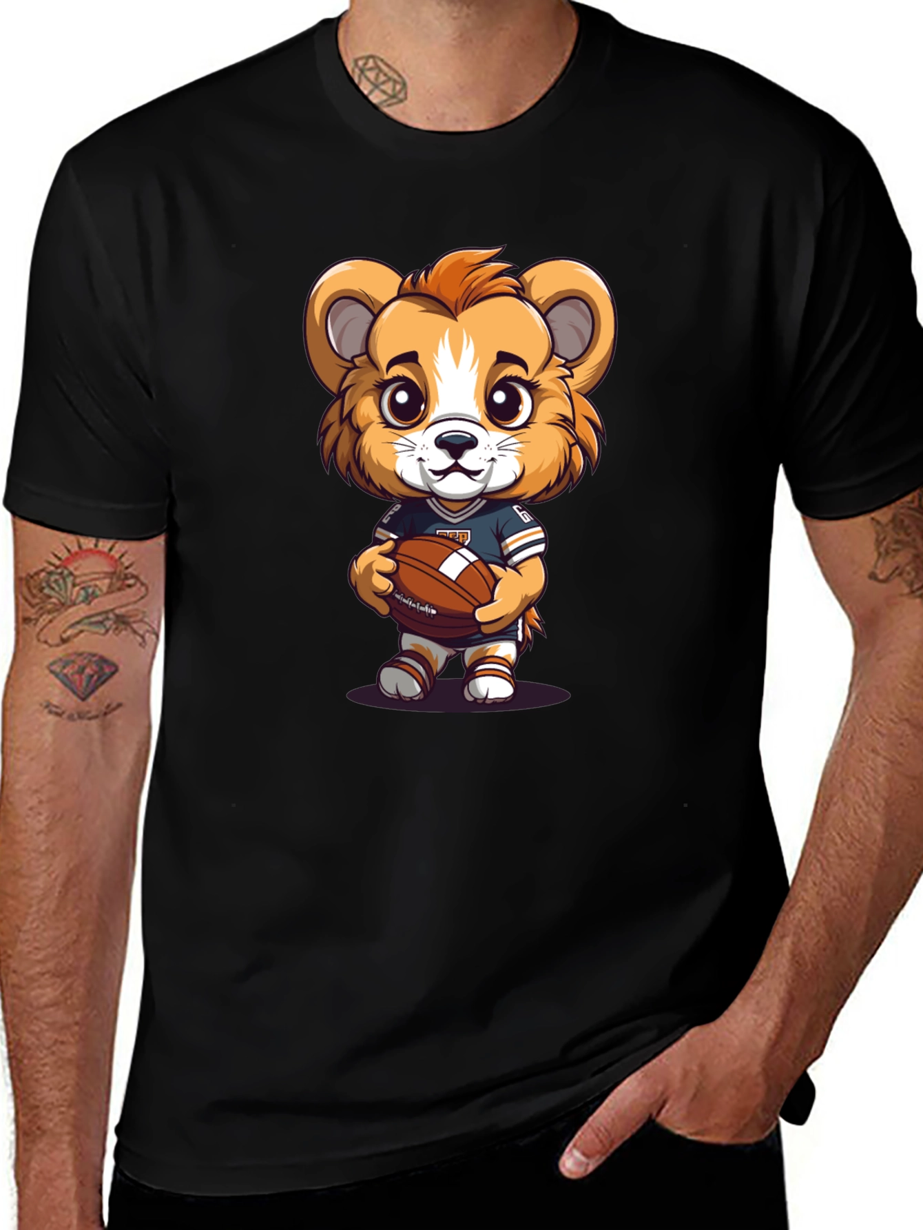 Variant 24 of Cute Cartoon Lion Football T-Shirt