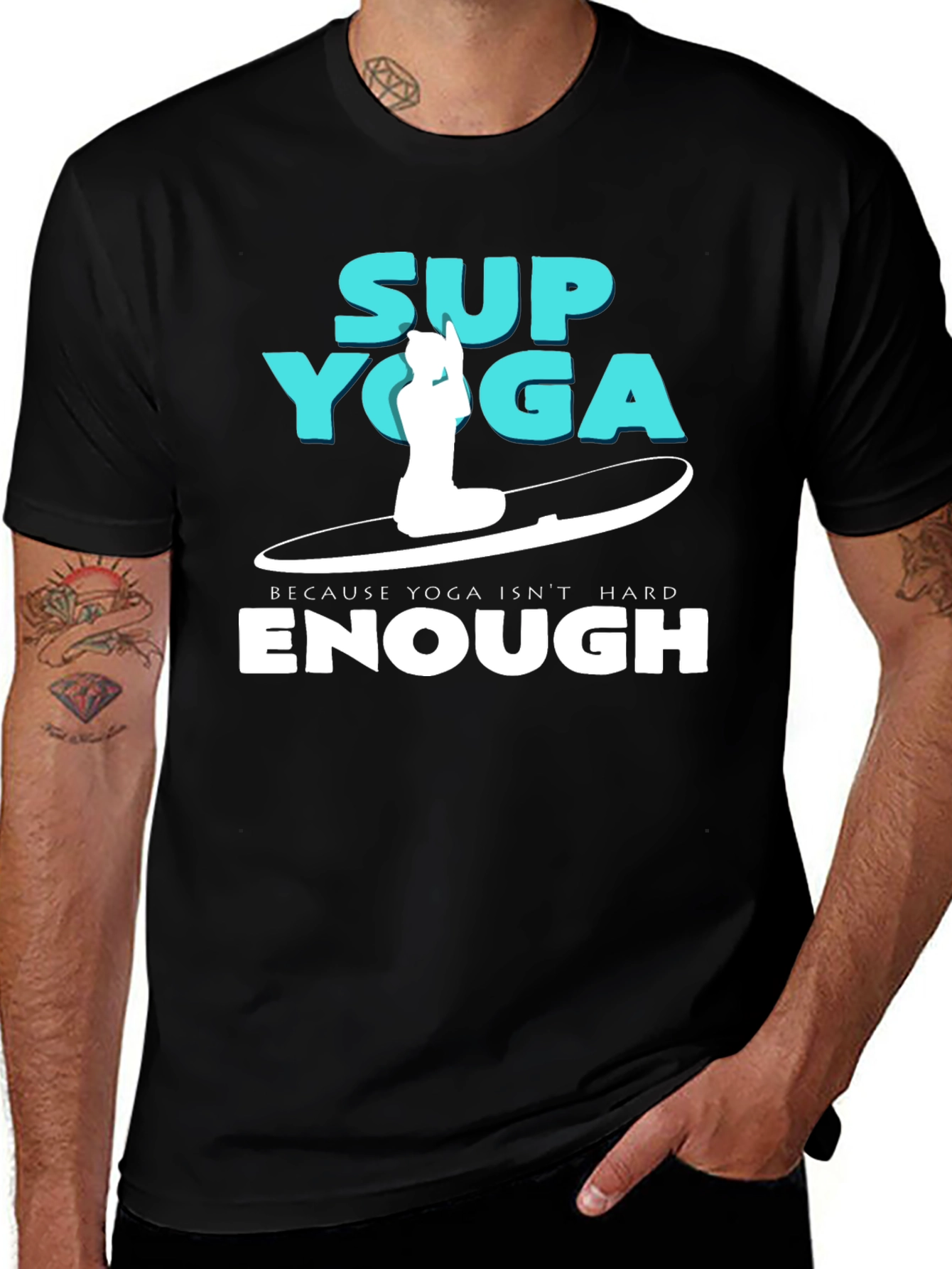 Variant 10 of SUP Yoga T-Shirt - Because Yoga Isn't Hard Enough Tee